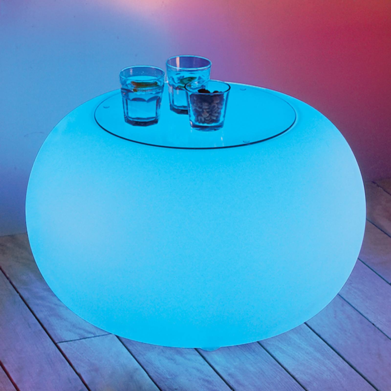 Bubble Outdoor LED pöytä RGB + lasilevy