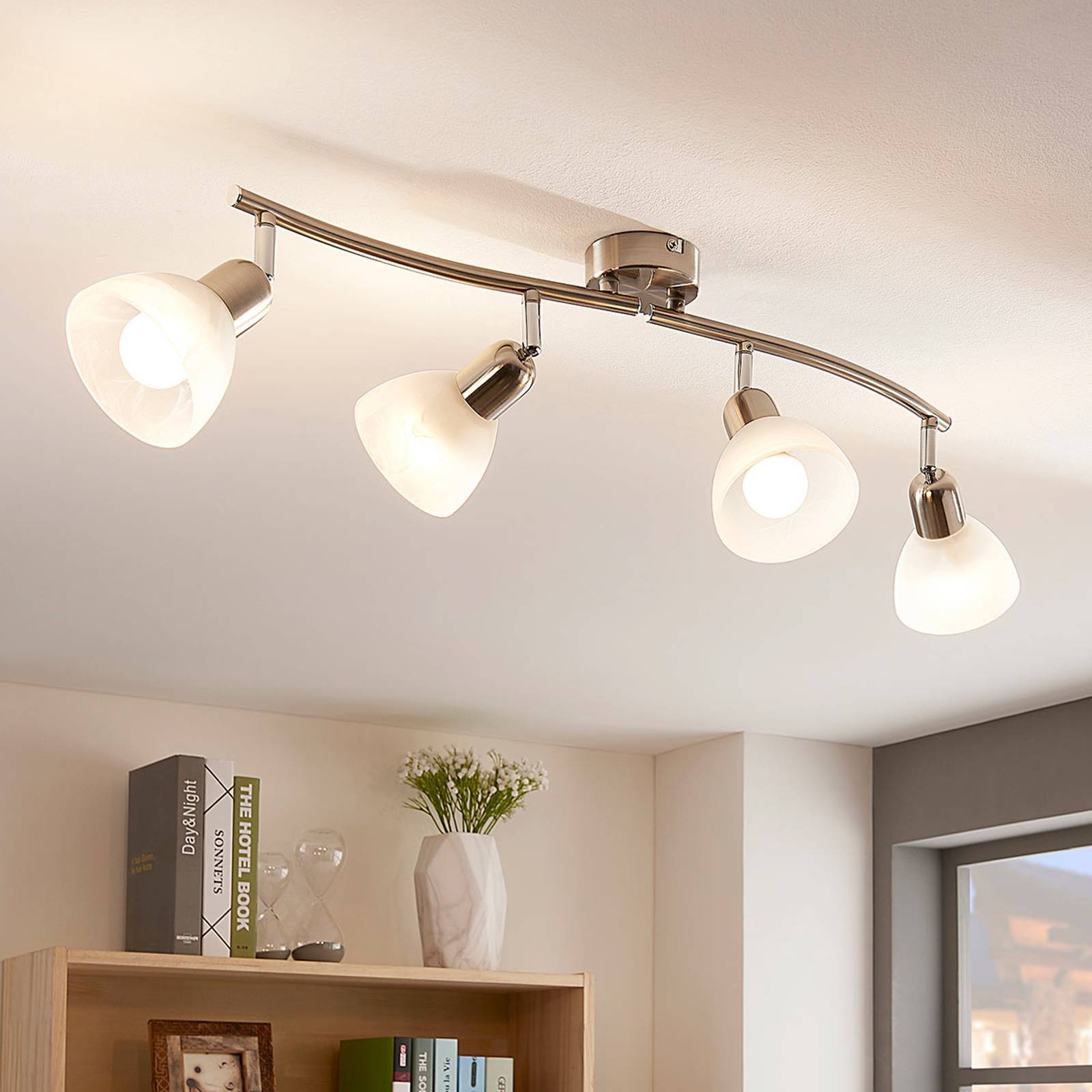 Hillitty LED-kattovalaisin Paulina, nelilamppuinen