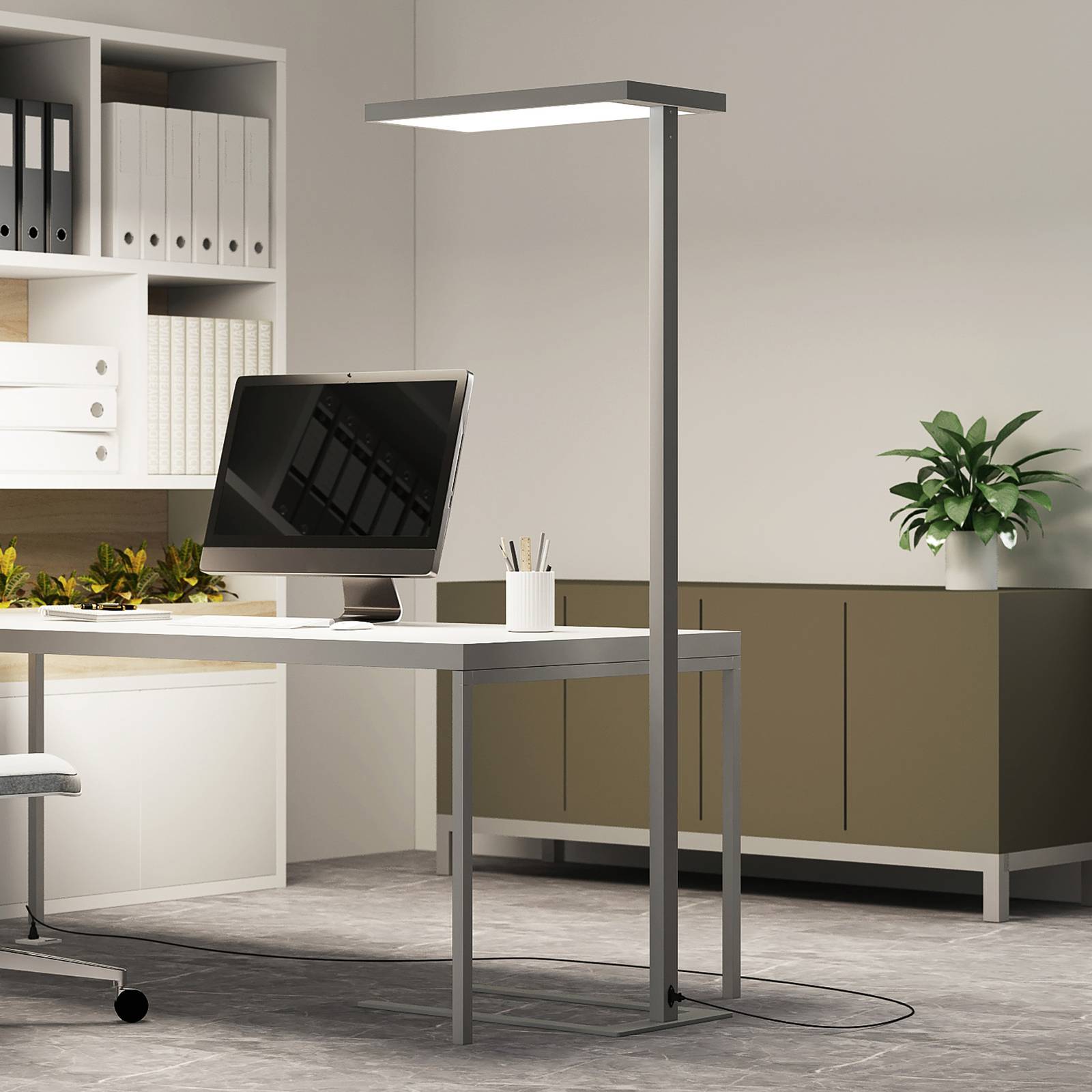 Toimiston LED-lattiavalo Somidia tunnistin hopea