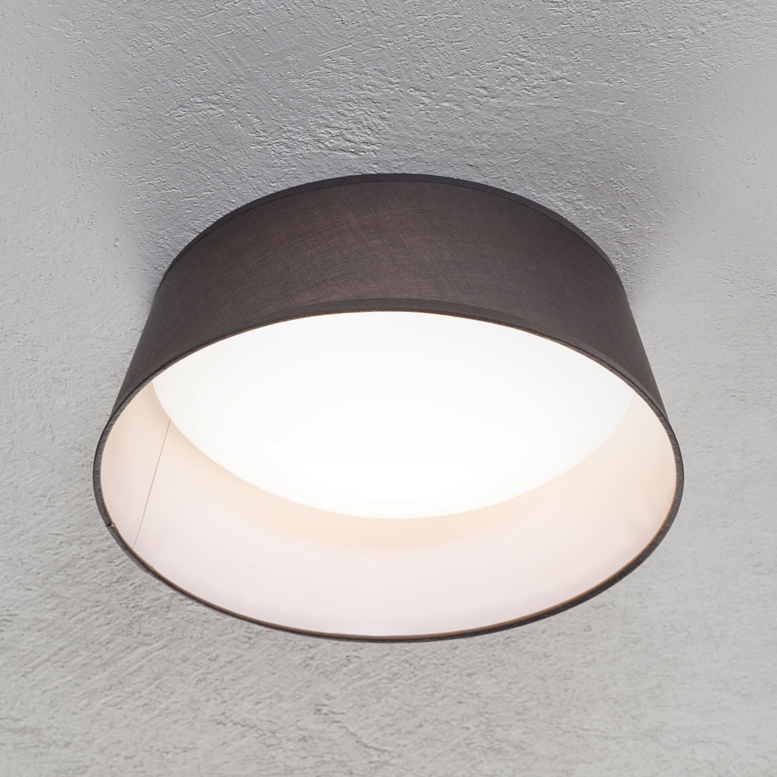 LED-kattovalaisin Ponts, harmaa tekstiilivarjostin