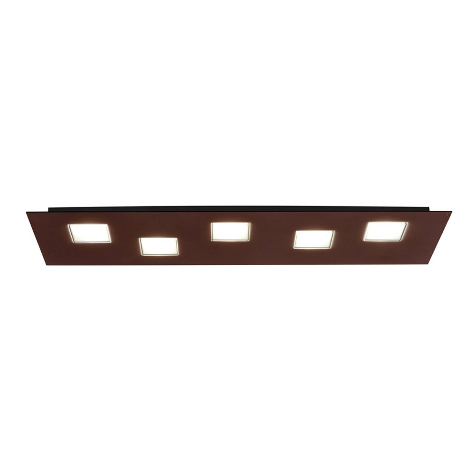 Fabbian Quarter -LED-kattovalaisin 5-lamp. ruskea