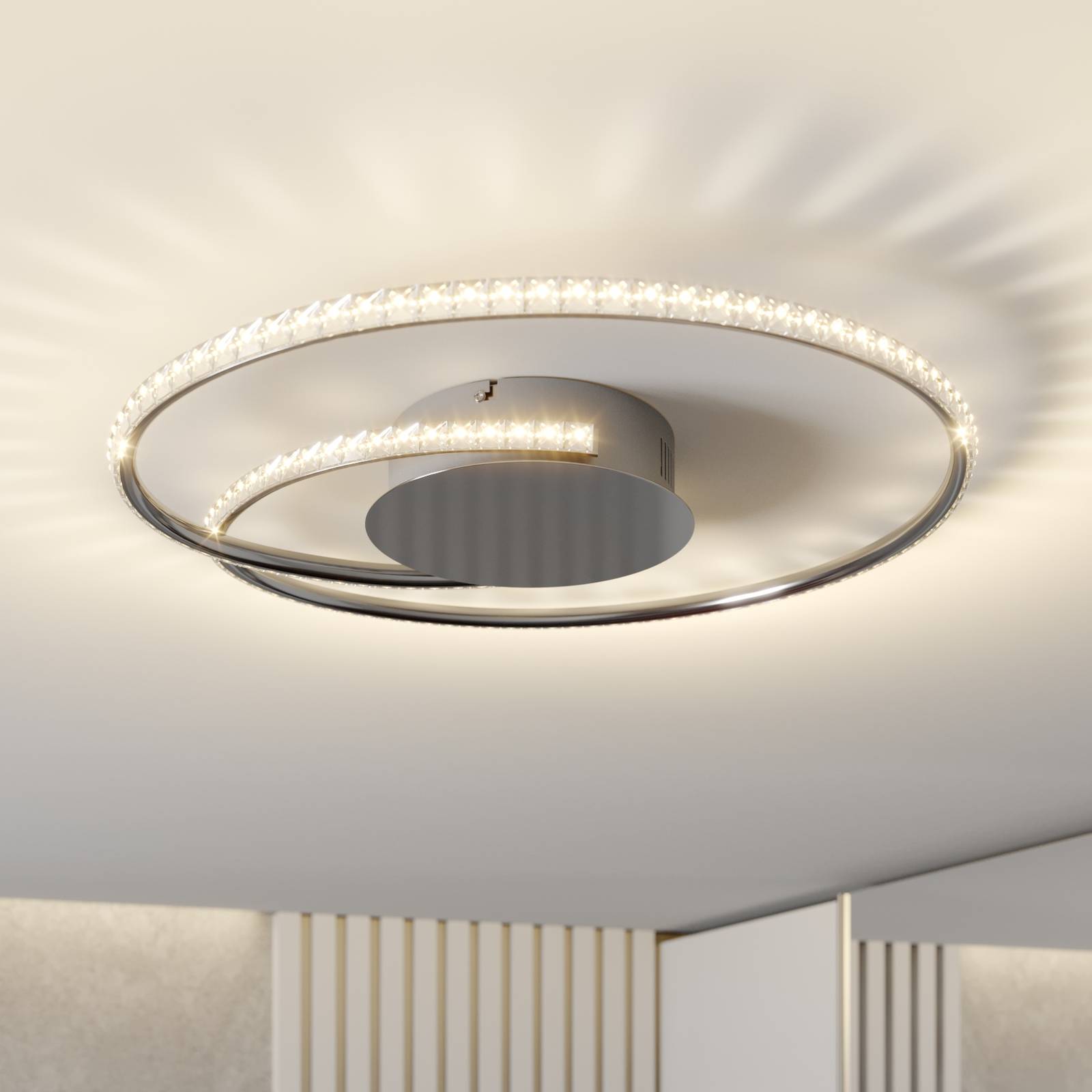 Lindby Joline LED-kattovalaisin, kristalli, 45 cm