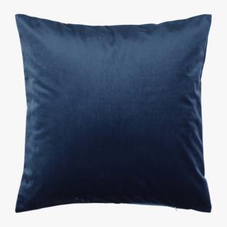Mali velour koristetyyny tummansininen