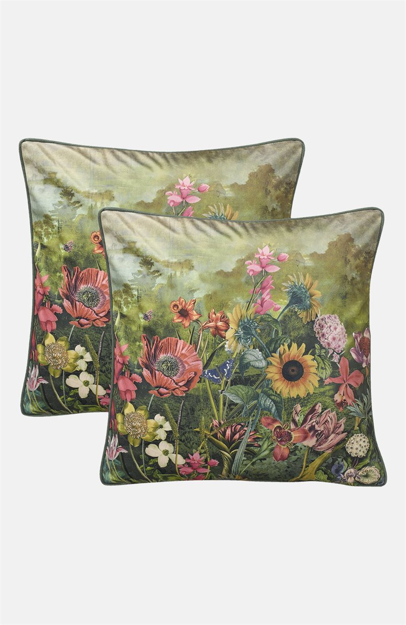Monet kukkakuvioinen tyynynpäällinen samettia Monet 2 kpl/pakkaus