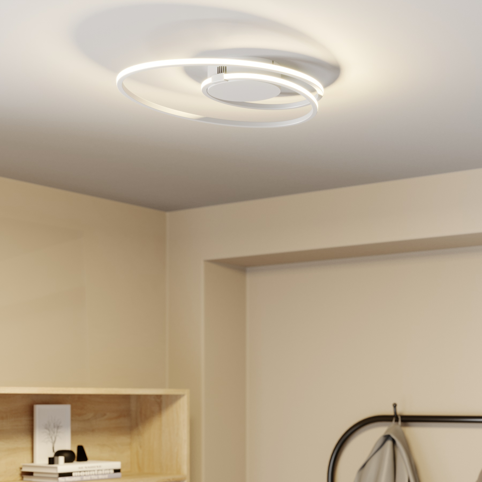 Lindby Xenias -LED-kattovalo, valk., 49 x 30 cm