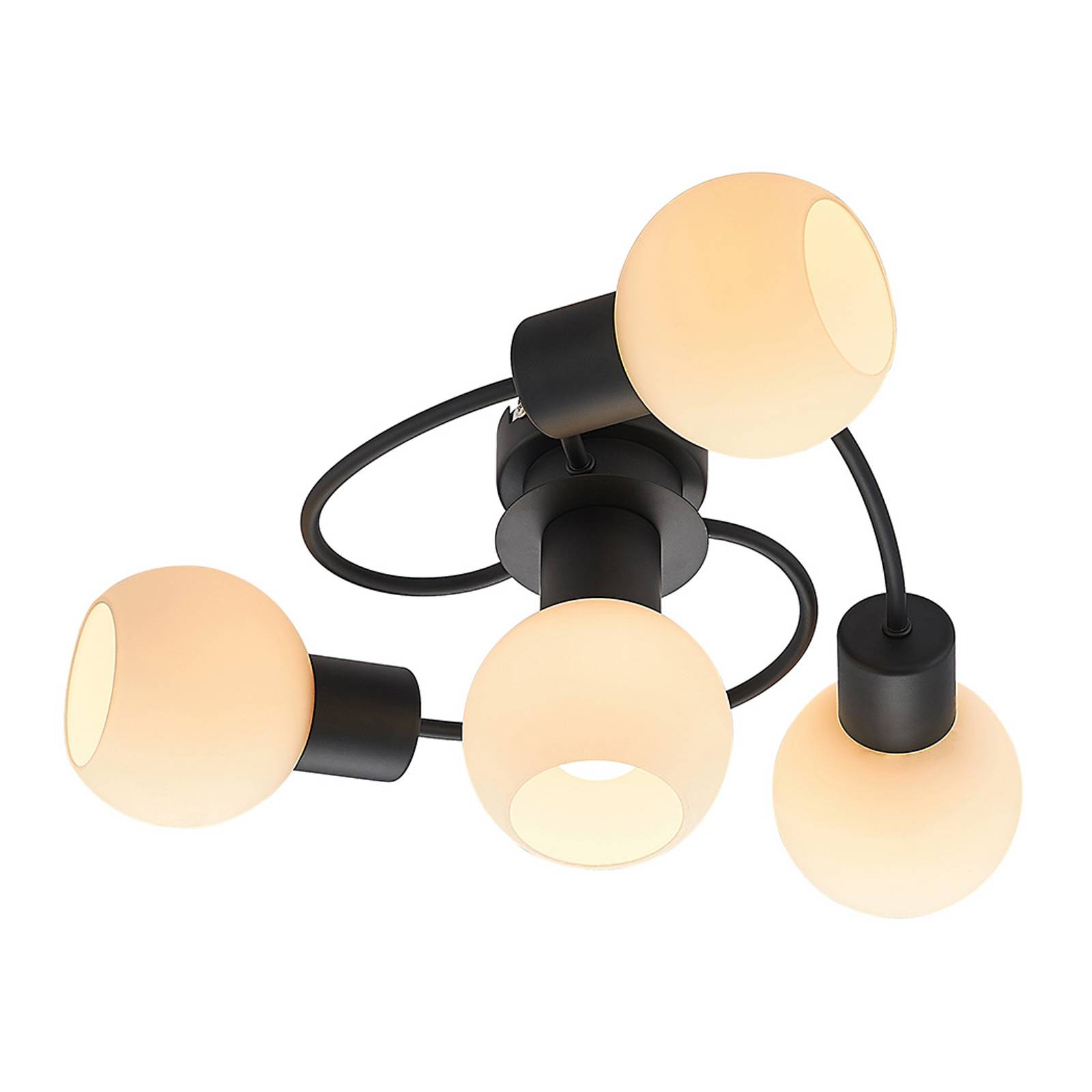 Lindby-LED-kattovalaisin Ciala, 4-lamp. musta