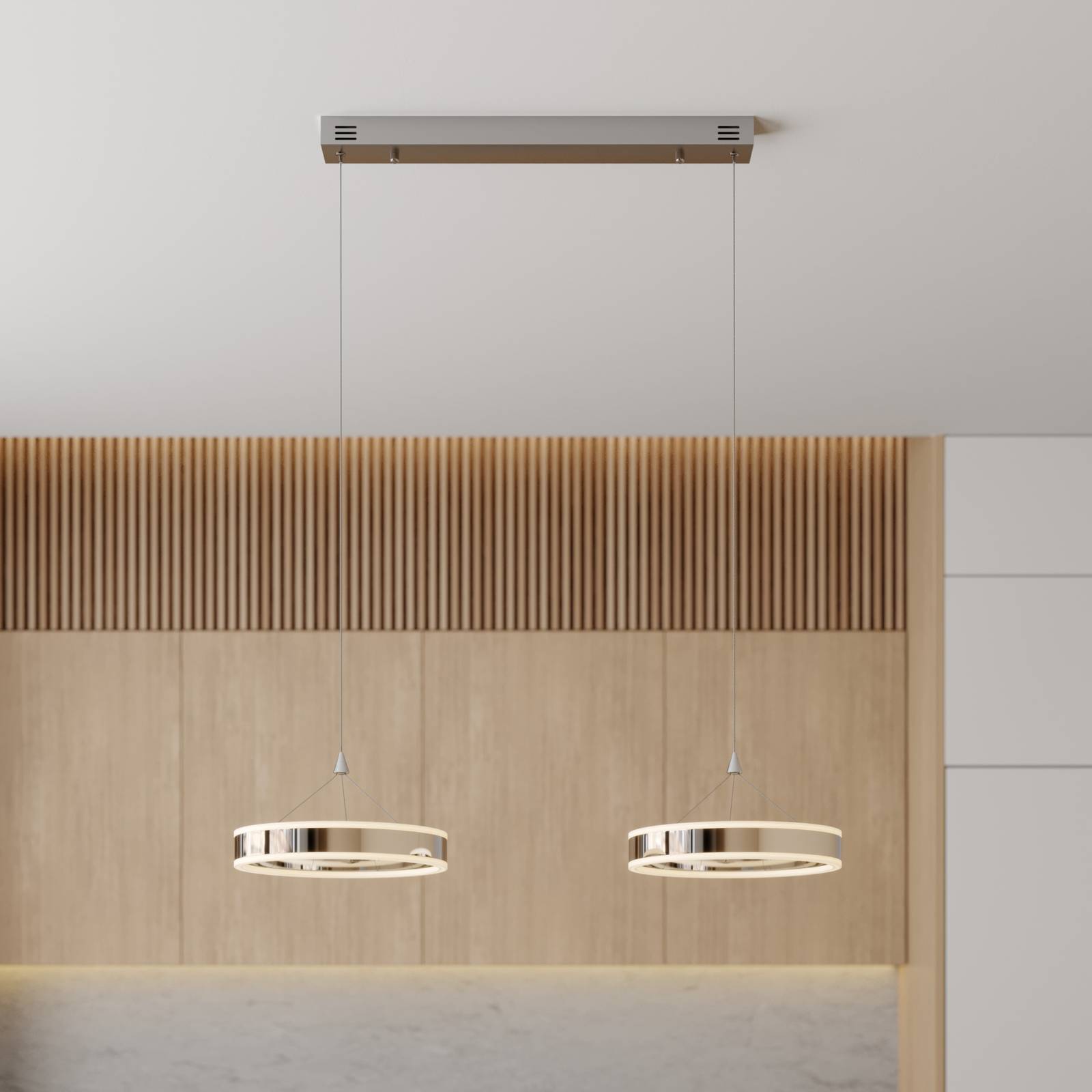 LED-riippuvalaisin Lyani, 2 rengasta vierekkäin