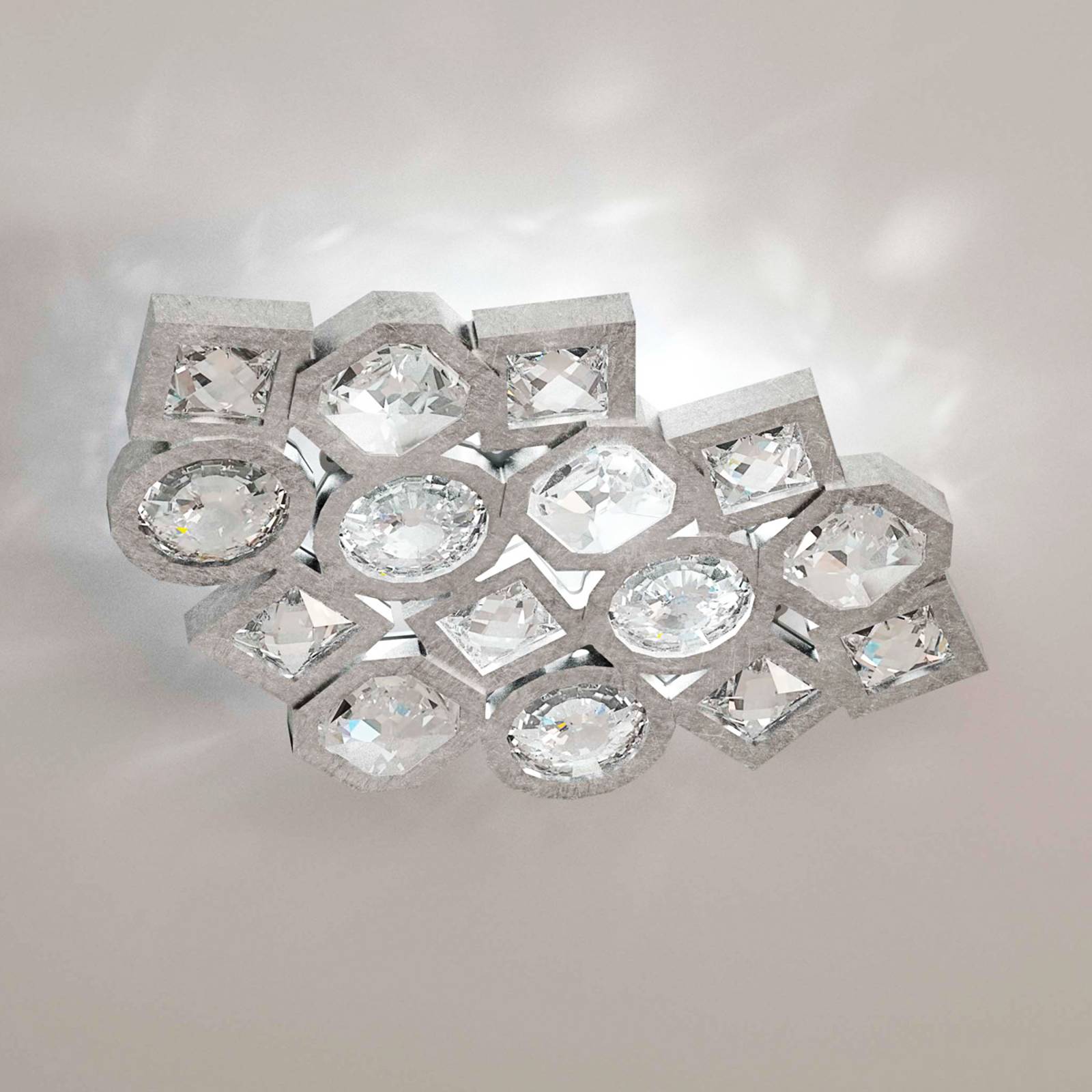 Mosaiikki-LED-seinävalaisin Stardust, hopea