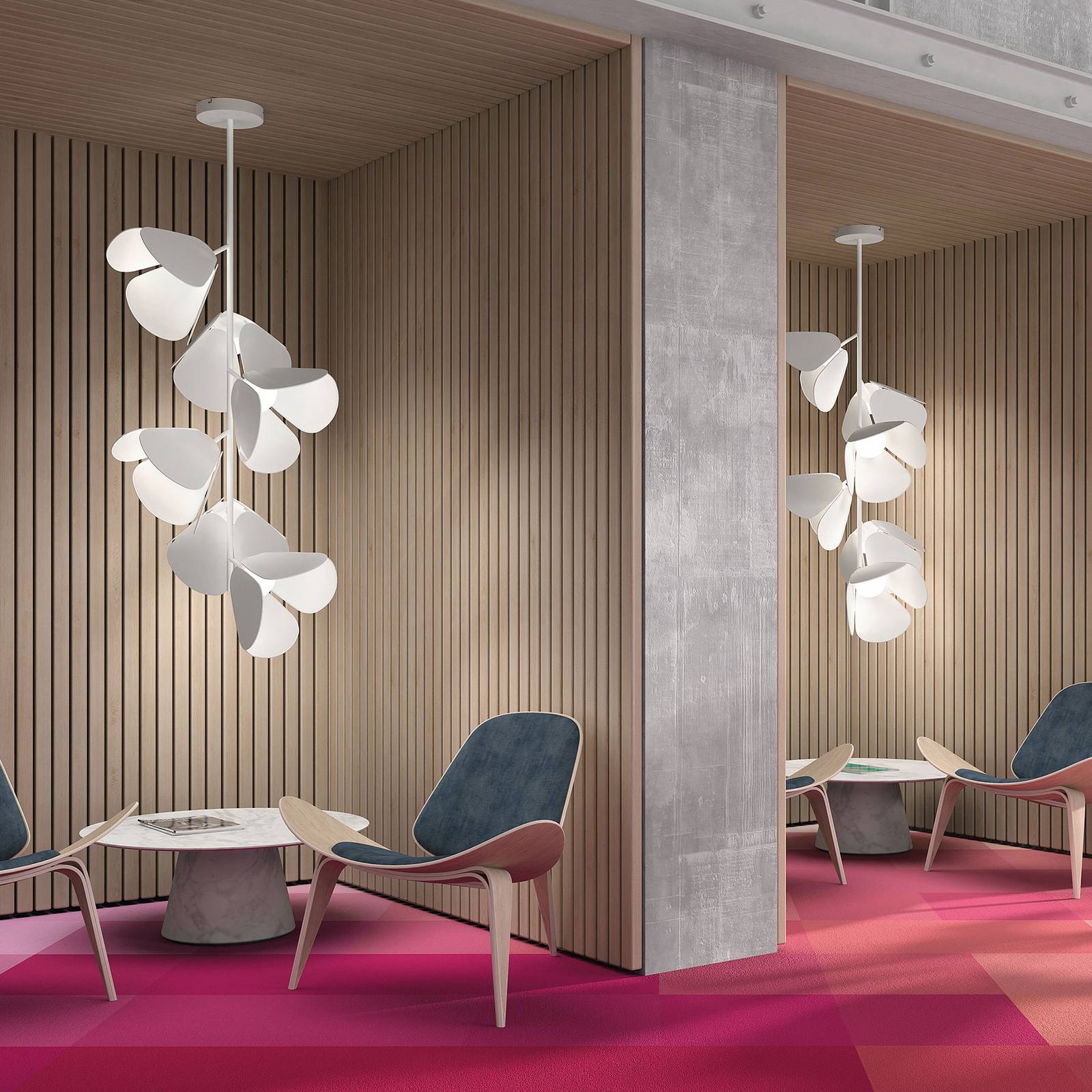 Bover Mod PF/73/6L LED-kattovalaisin, valkoinen