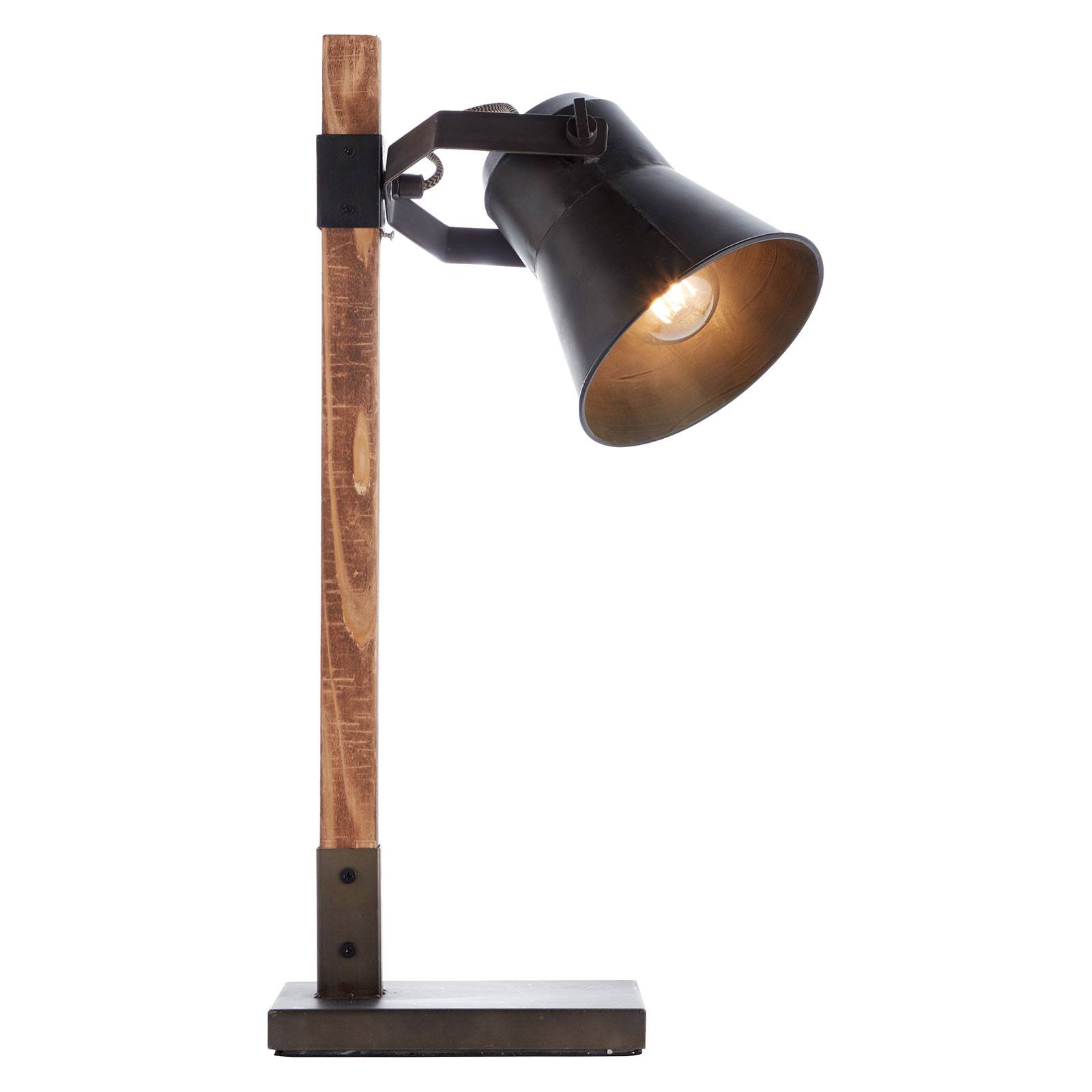 Pöytävalaisin Plow, musta/puu tumma