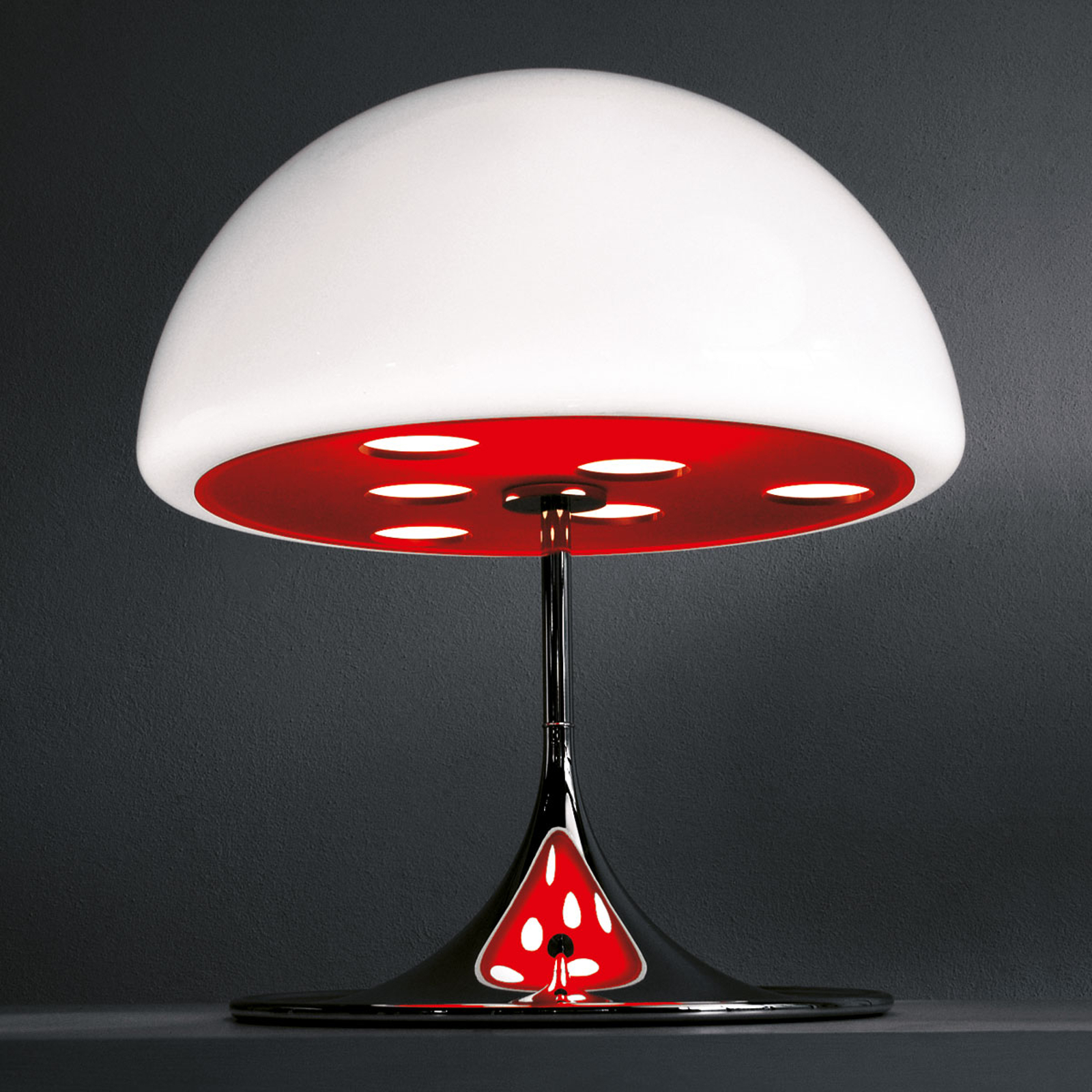 Martinelli Luce Mico -pöytävalaisin 60 cm punainen