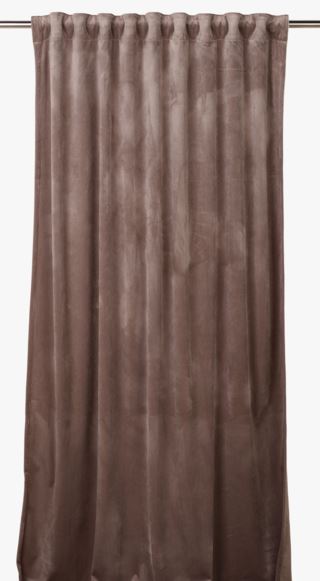 Mali velour verho harmaanruskea