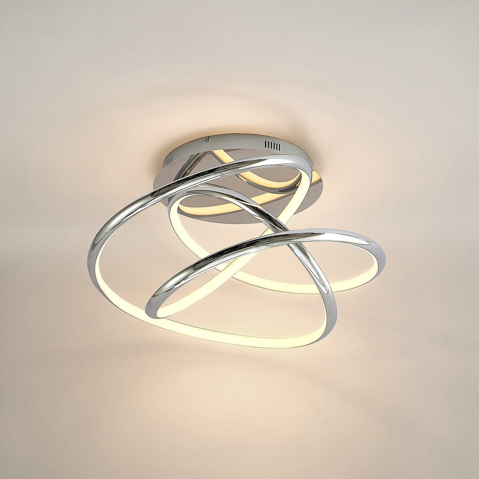 Lucande Fluxus -LED-kattovalo, 3-port. himmennys