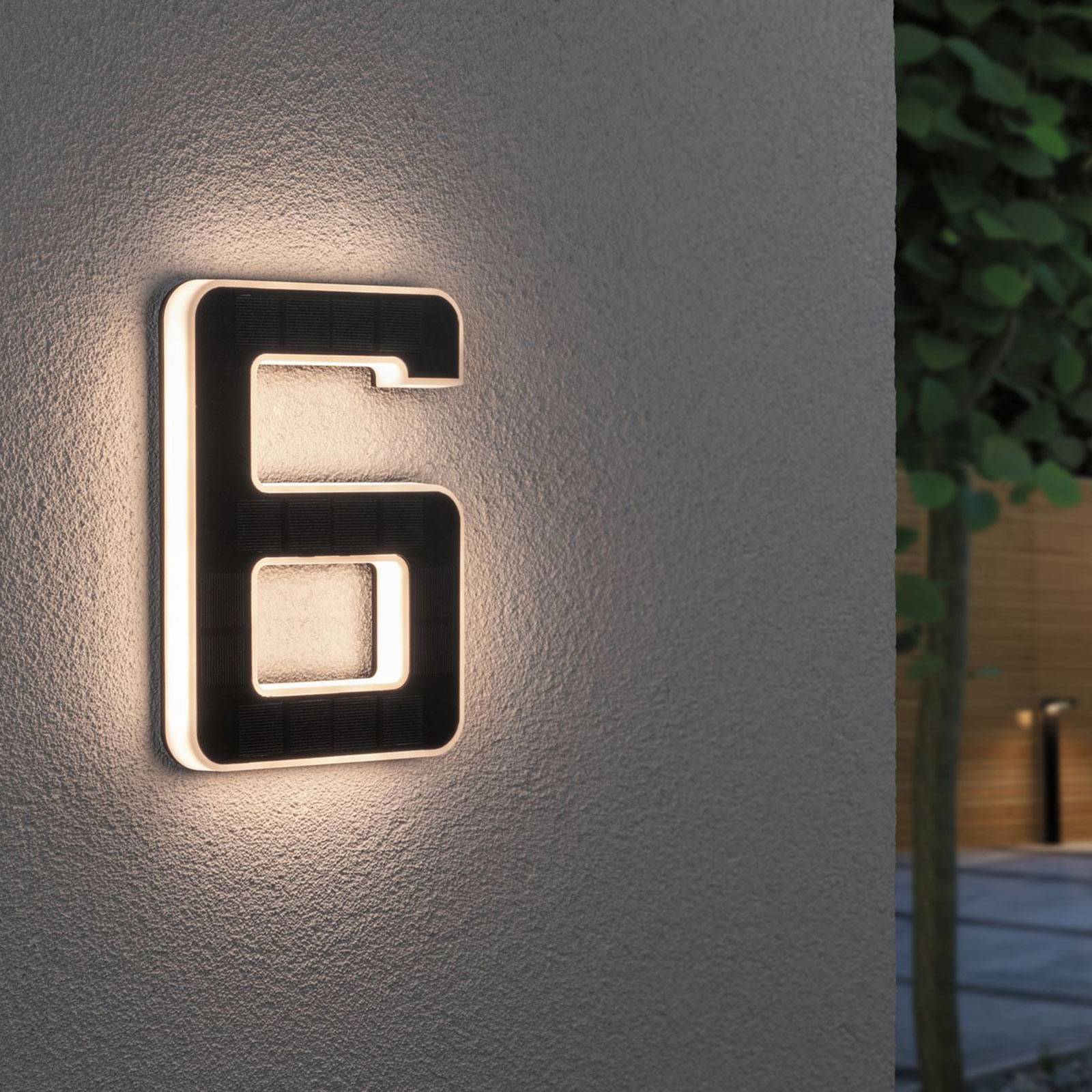 Paulmann aurinkokäyttöinen LED-talonnumero 6