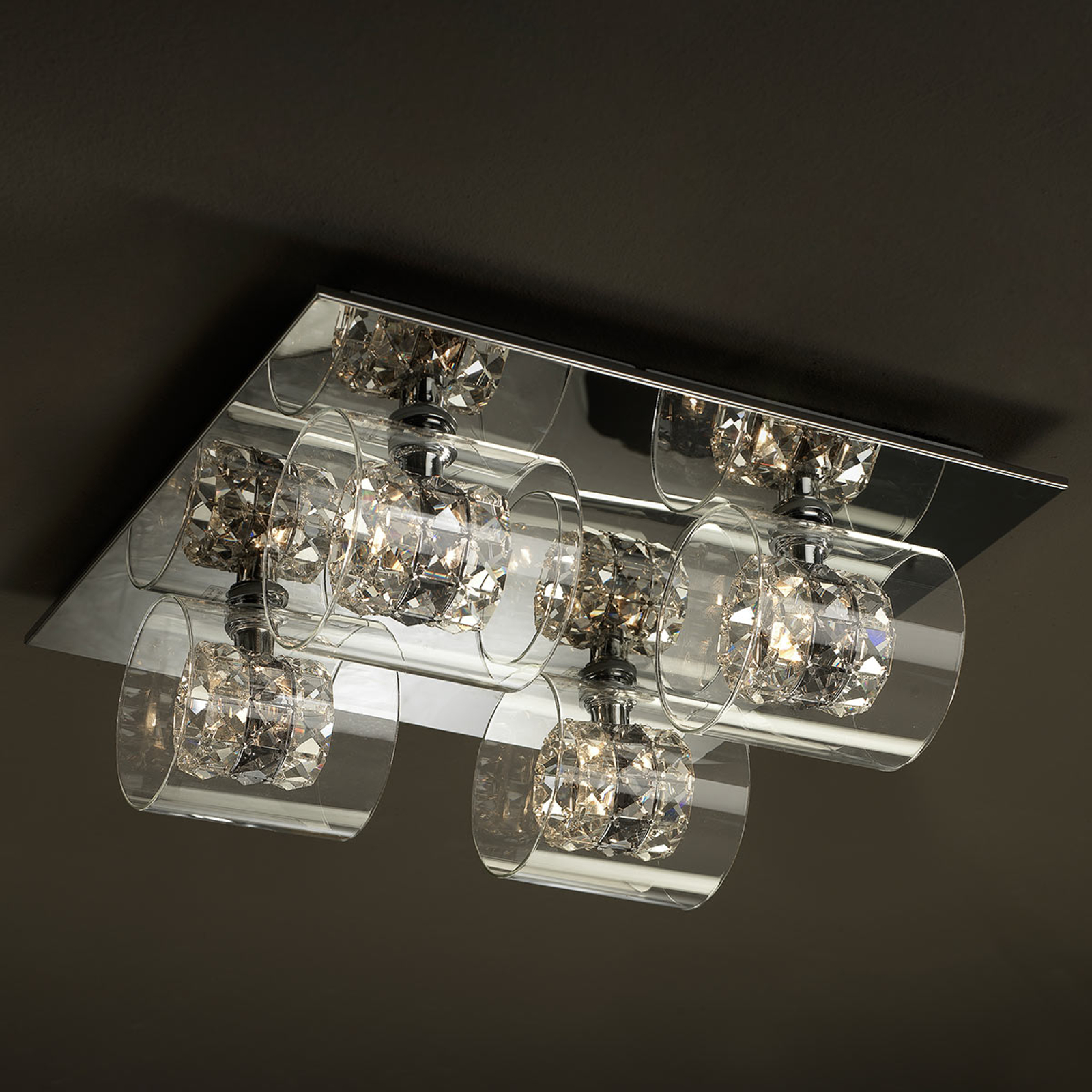 LED-kattovalaisin Flash kristallirenkailla