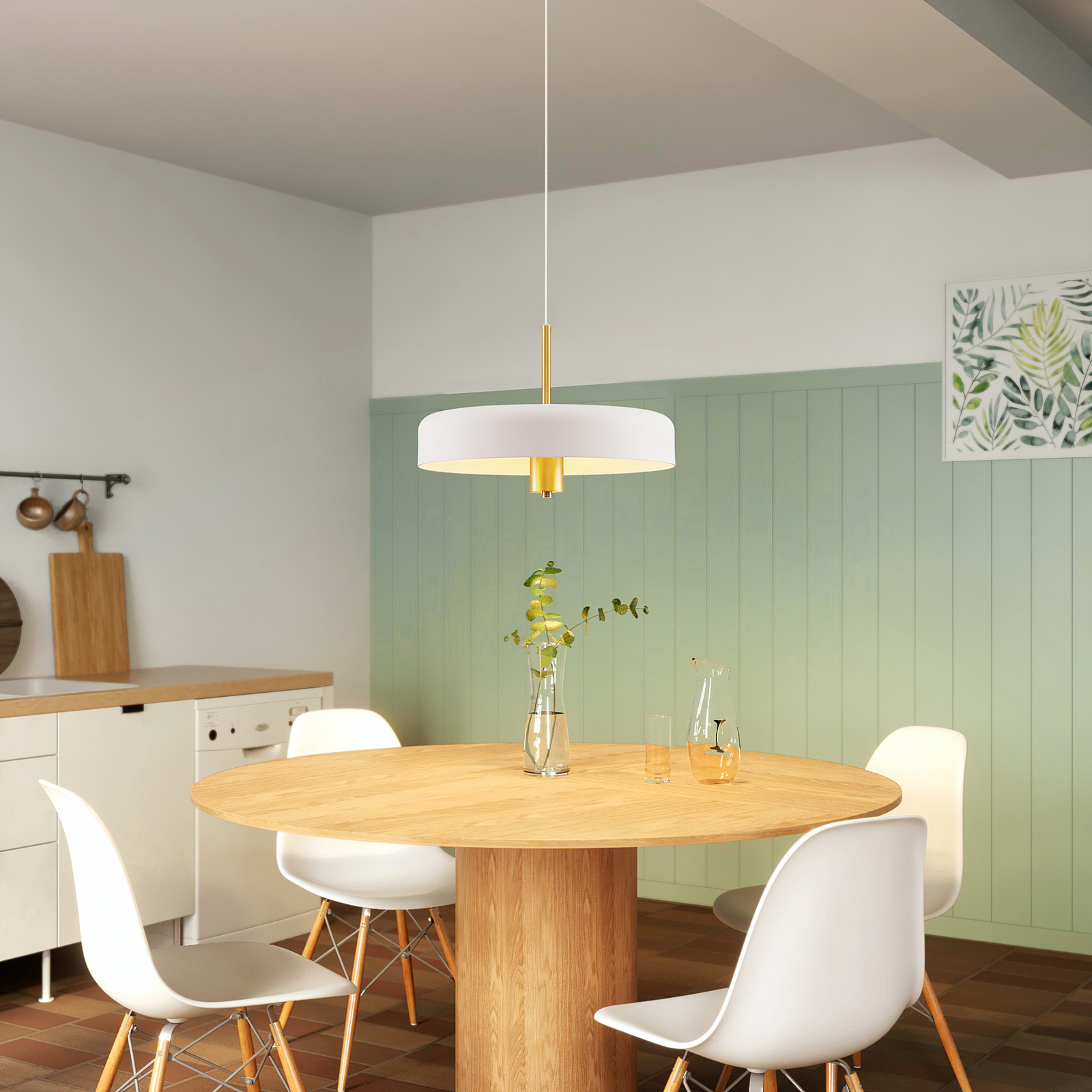 Lucande Filoreta -riippuvalo, 45 cm, valkoinen