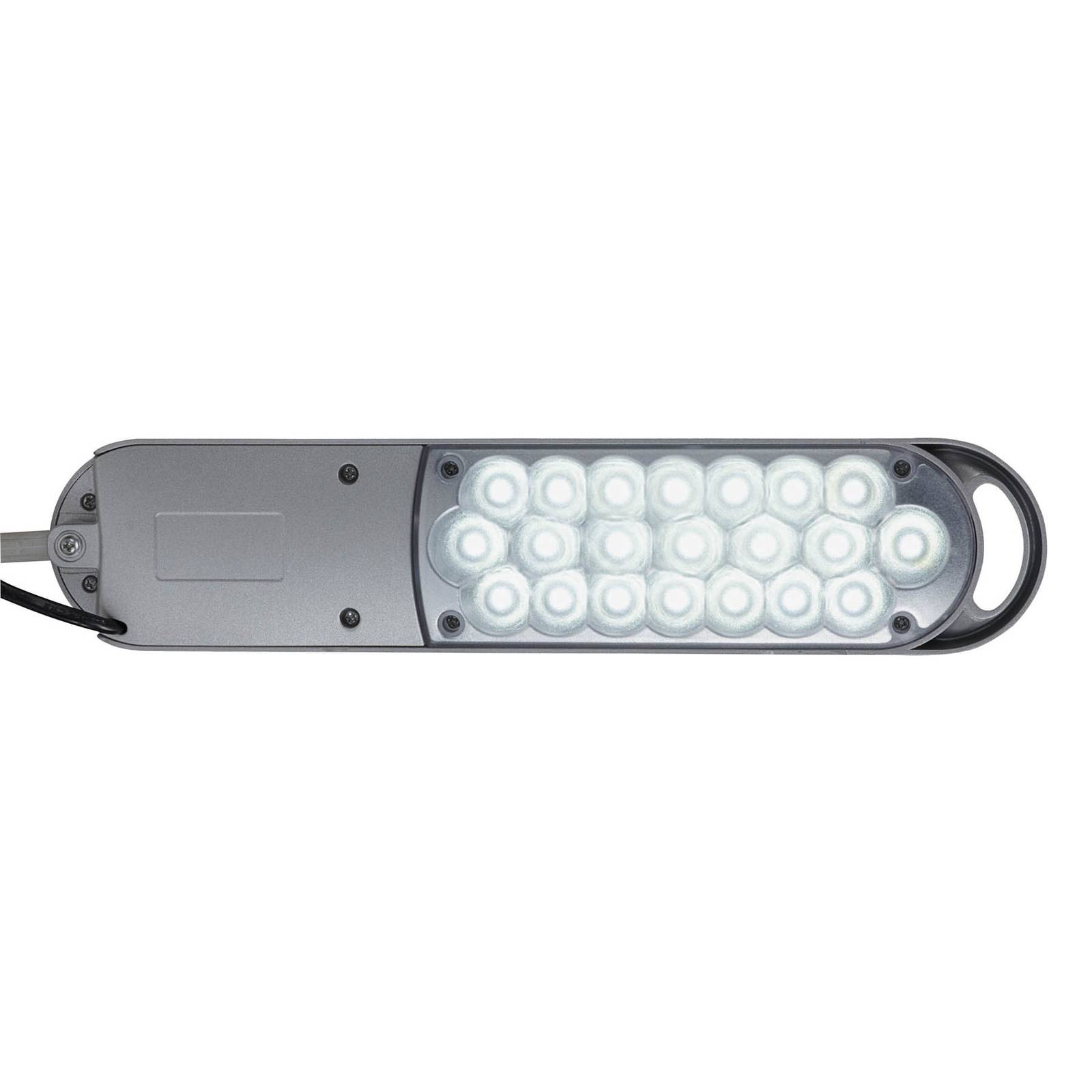 LED-pöytävalaisin Atlantic, jalusta, hopea