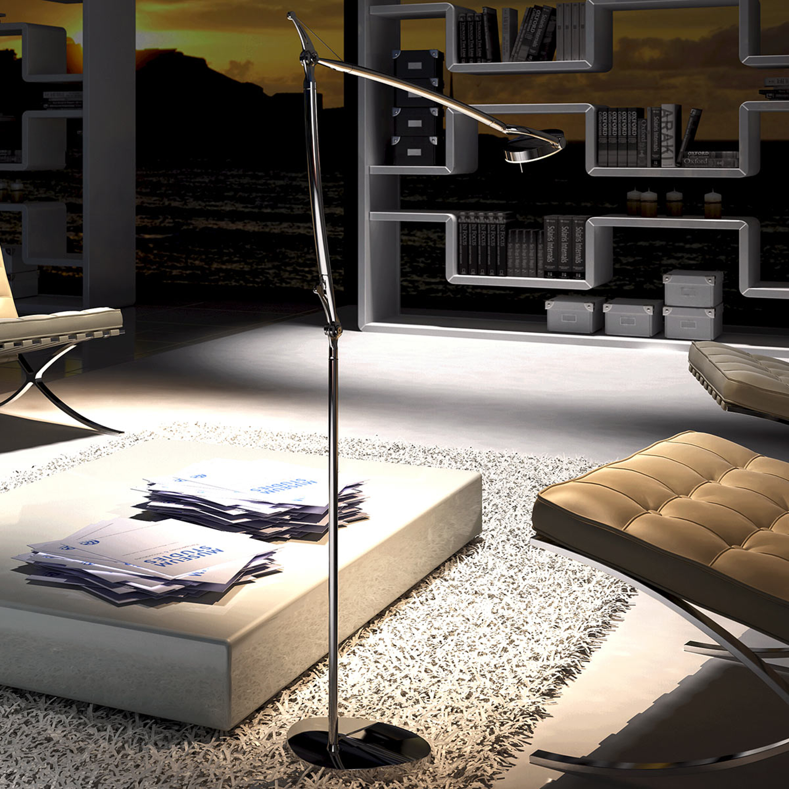 Moderni LED-lattiavalaisin Perceval
