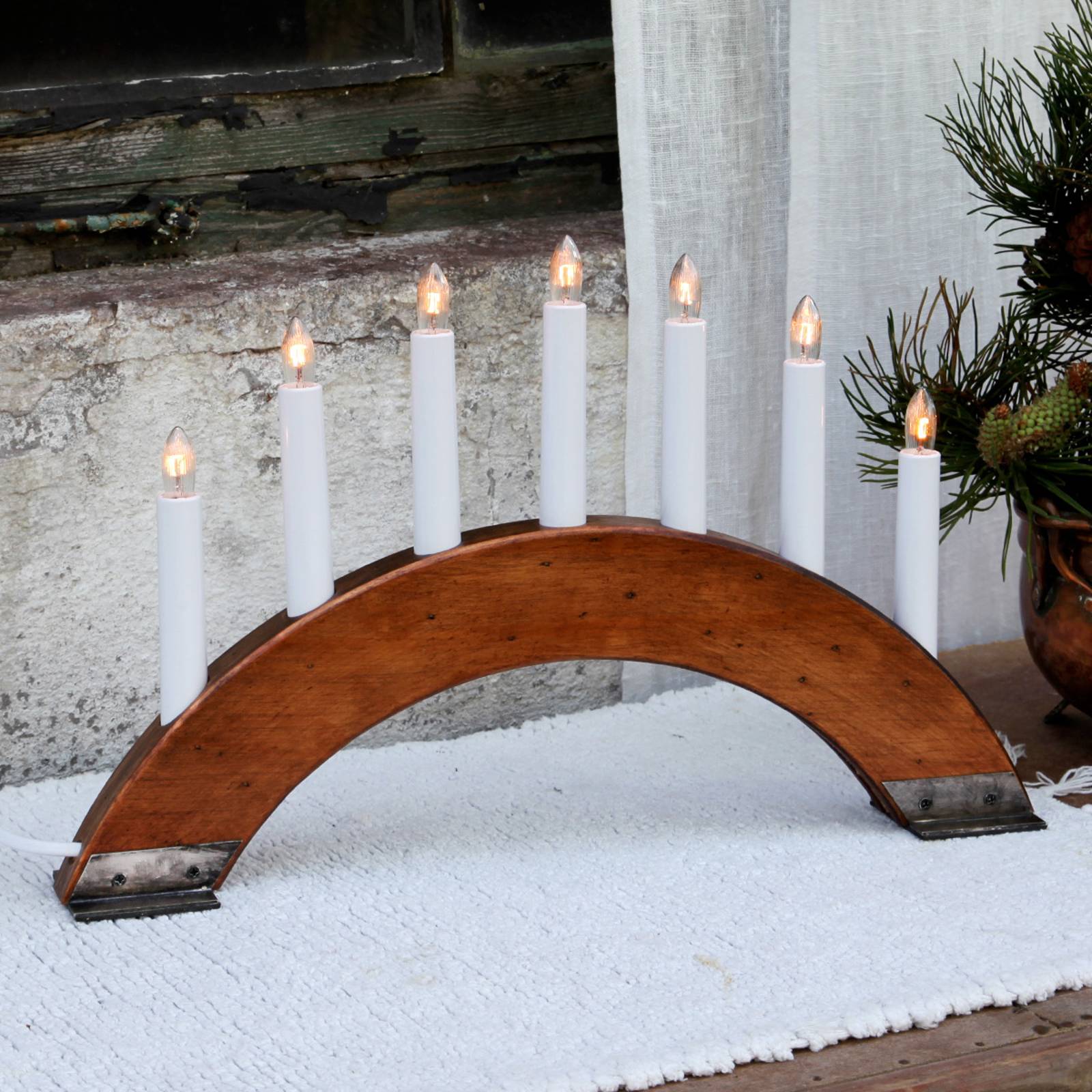 Viking Bow-kynttelikkö, punaruskea, 7-lamppuinen