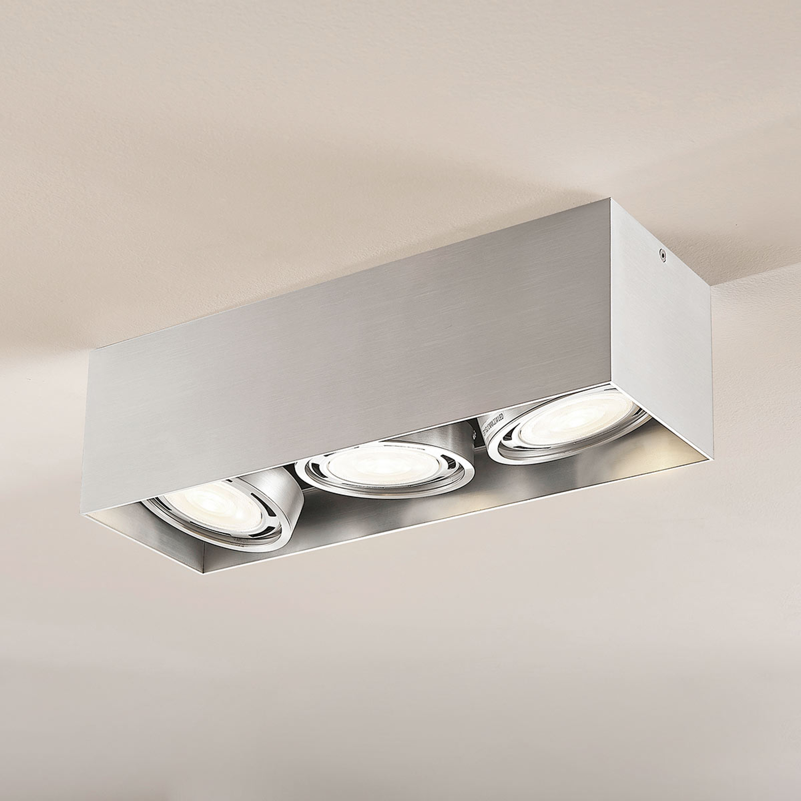 LED-alasvalo Rosalie 3-lamp., kulmikas, alumiini