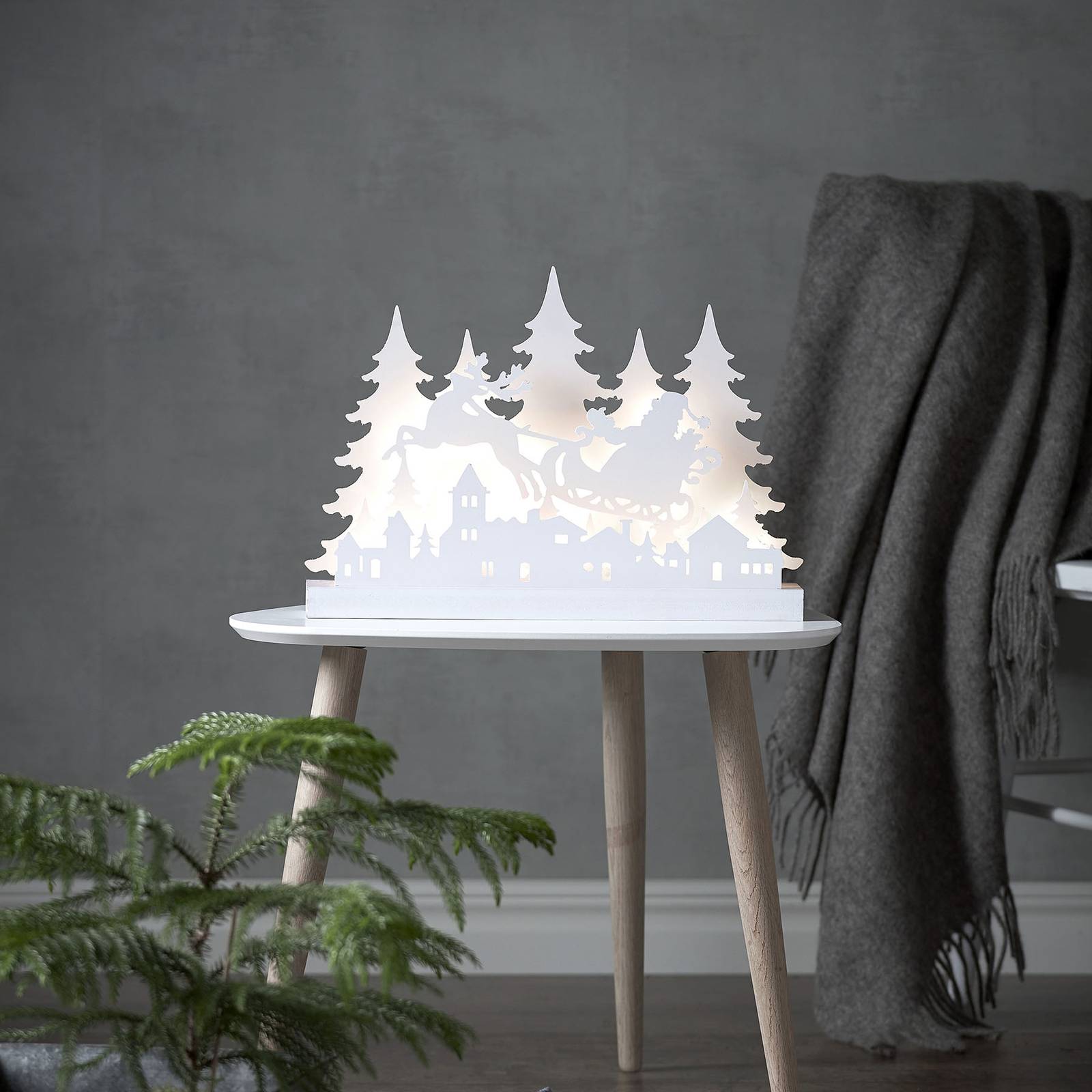Grandy Weihnachtsmann -LED-koristevalo, 42 cm