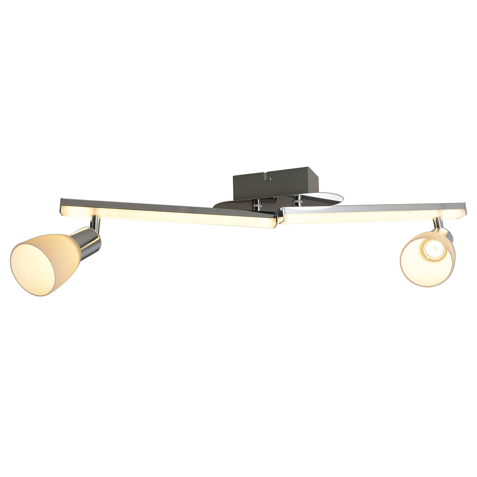 LED-kattovalaisin Ibiza 2-lamppuinen, pituus 61 cm