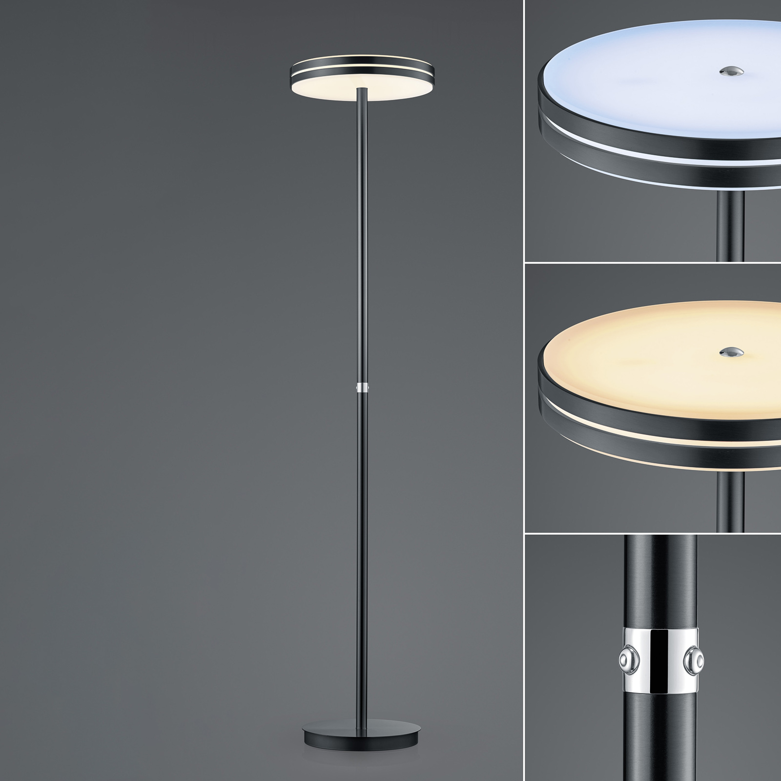 BANKAMP Gem LED-lattiavalo himmennin antrasiitti