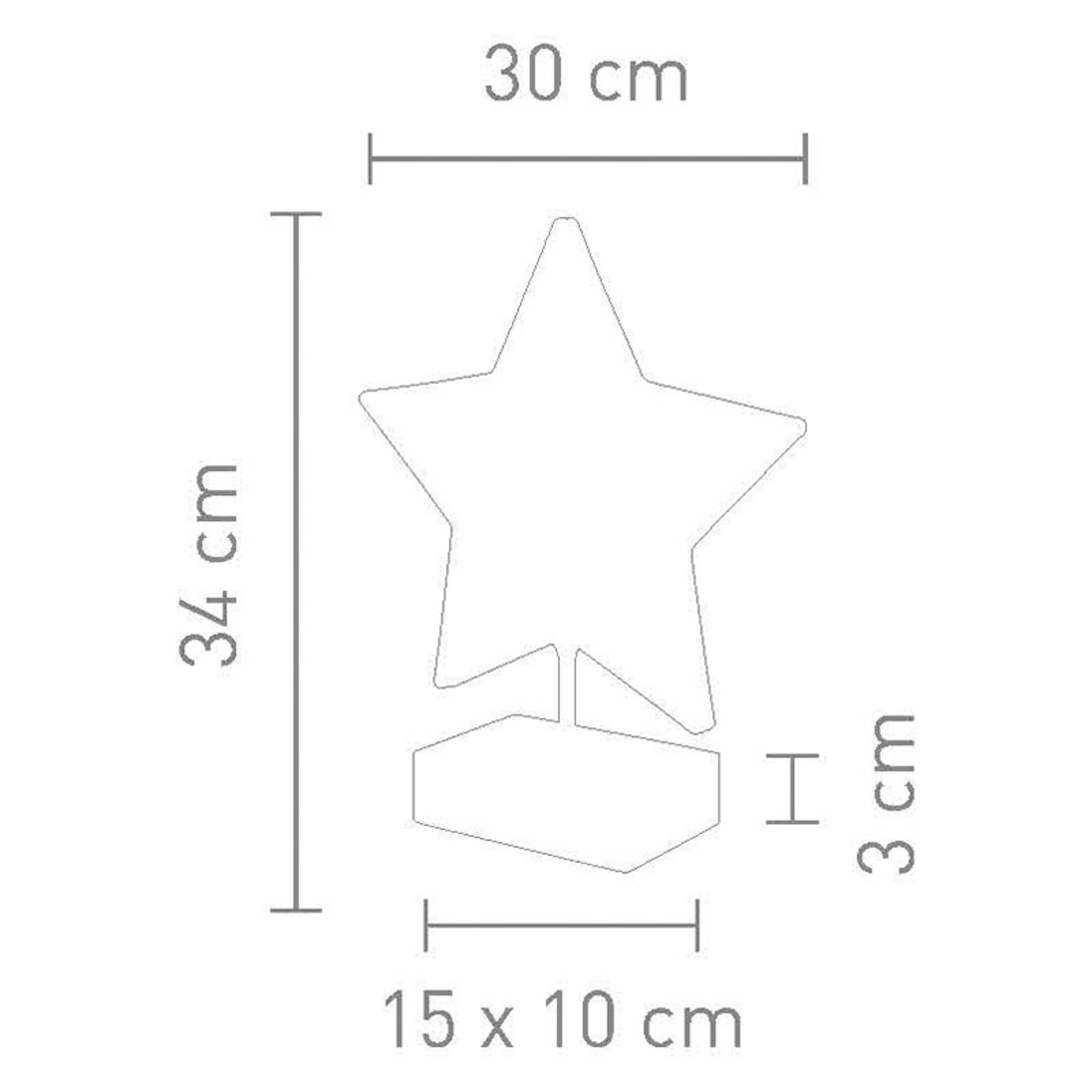 Pöytälamppu Stella tähtimuodossa, 34 cm, punainen