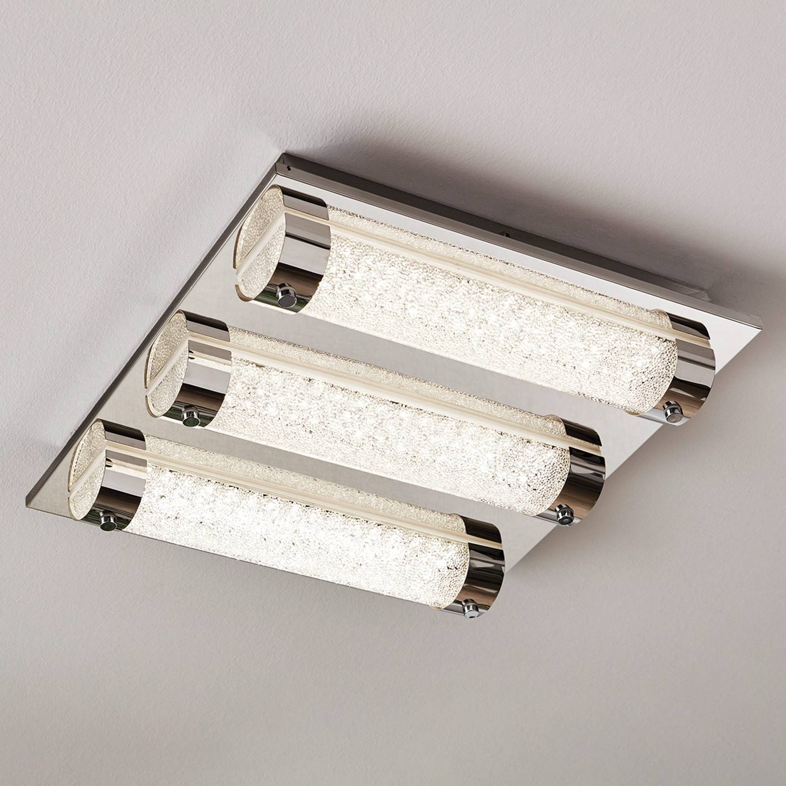 LED-kattovalaisin Tolorico, 35 cm, neliönmuotoinen
