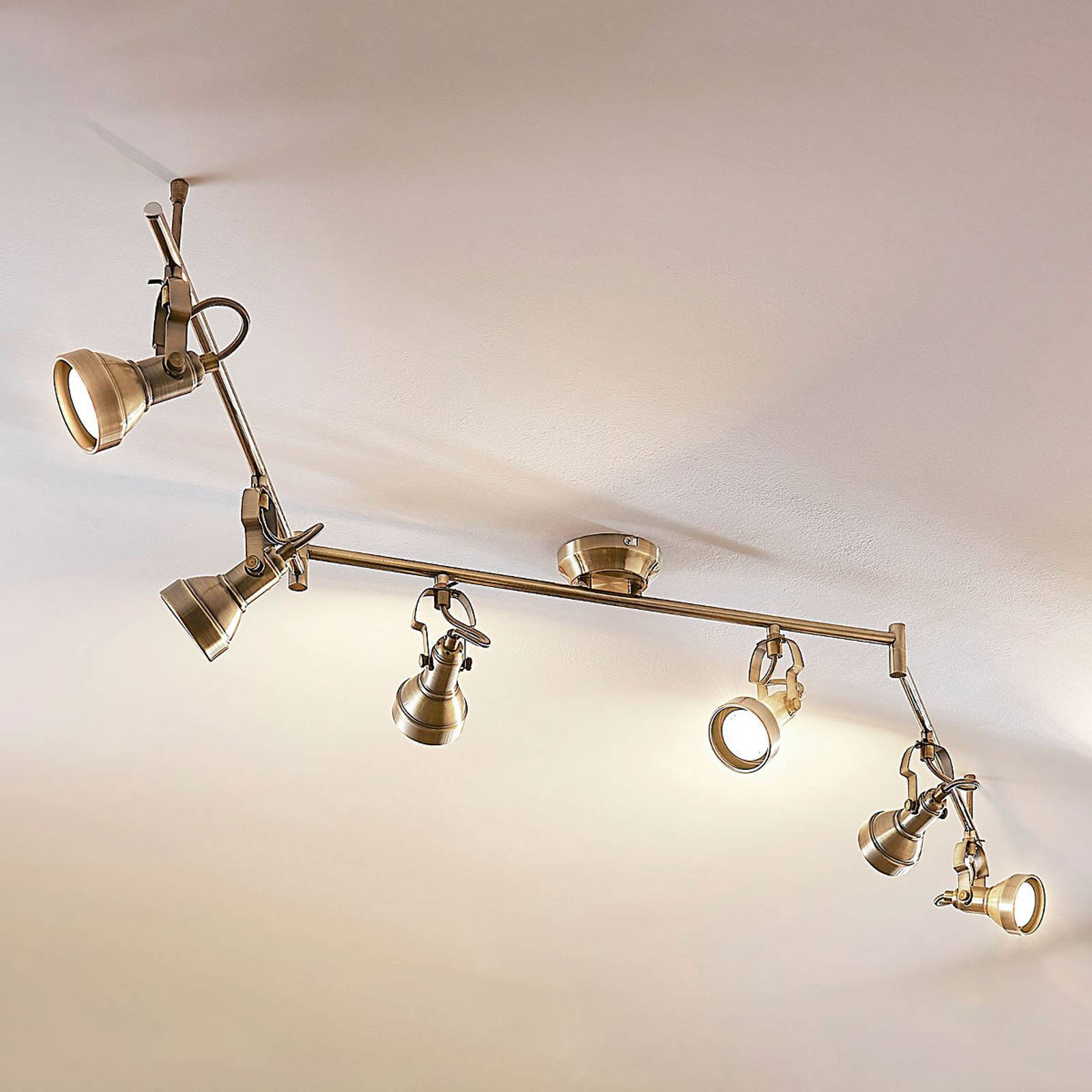 6-lamppuinen LED-kattovalaisin Perseas, GU10-LED