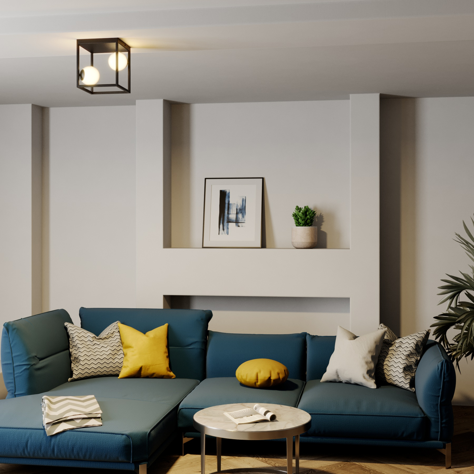 Lindby Utopia -LED-kattovalaisin, 2-lamppuinen