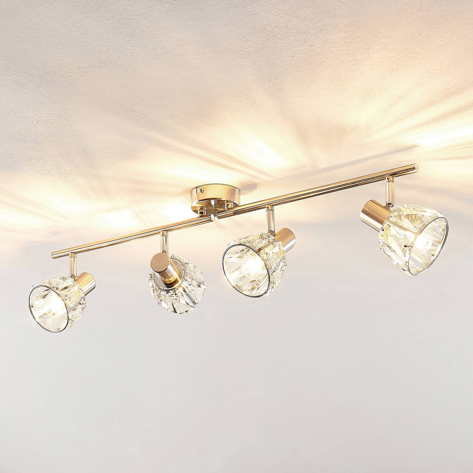 Lindby Kosta -kattovalaisin, 4-lamp., nikkeliä