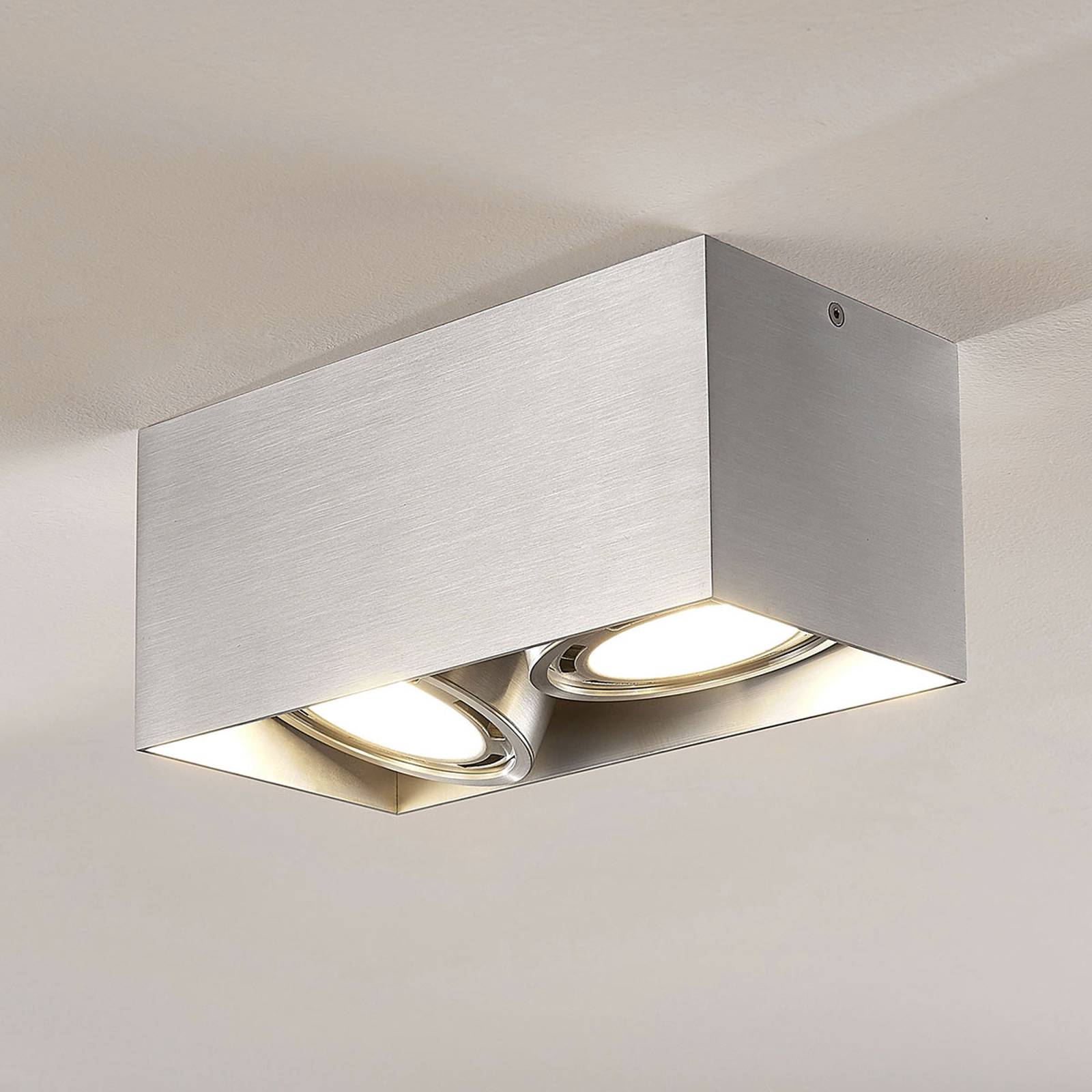 LED-alasvalo Rosalie 2-lamp., kulmikas, alumiini