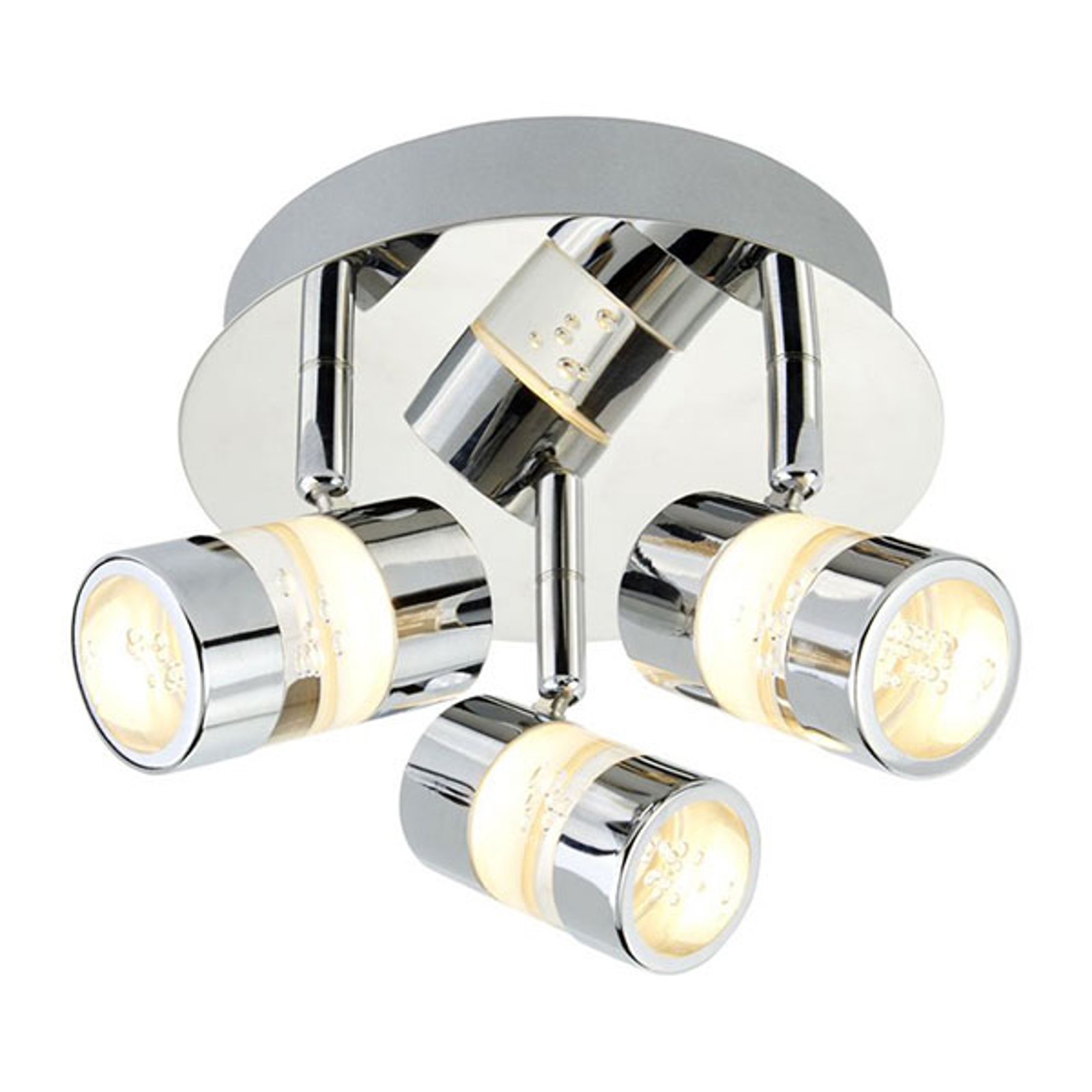 LED-spottiplafondi Bubbles, IP44, 3-lamppuinen