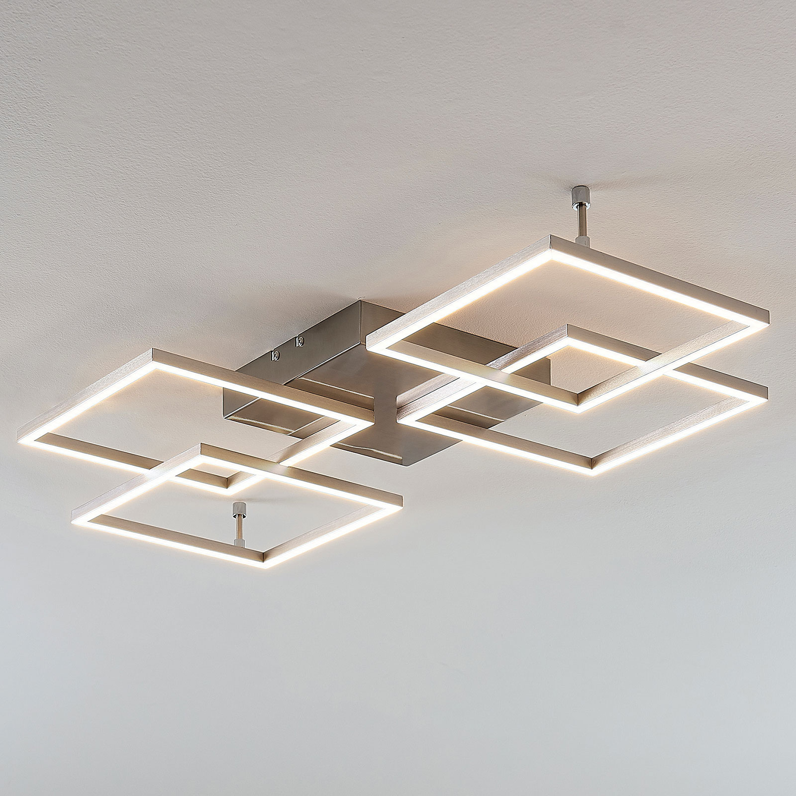 Himmennettävä LED-kattolamppu Quadra, 4-lampp.
