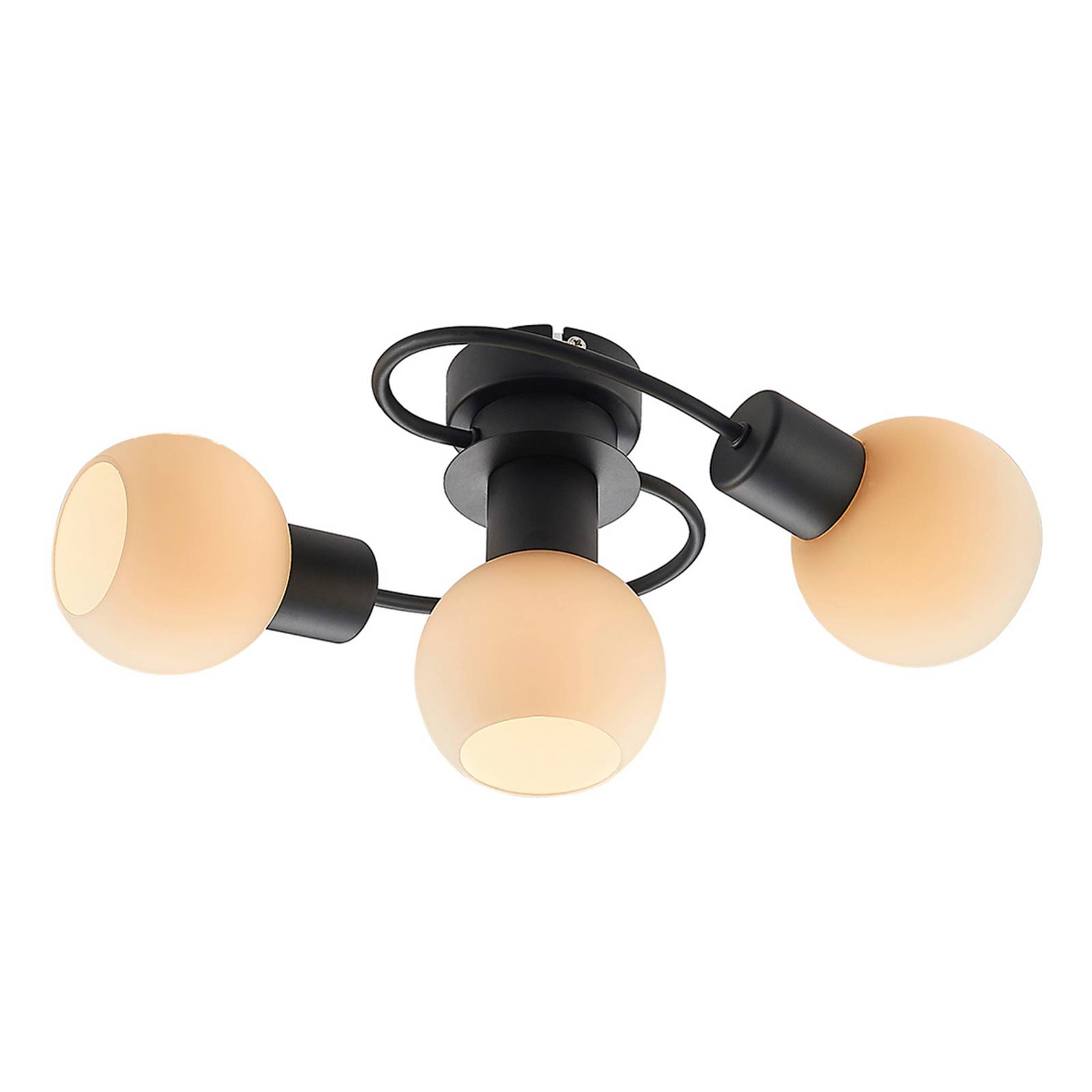 Lindby-LED-kattovalaisin Ciala, 3-lamp. musta