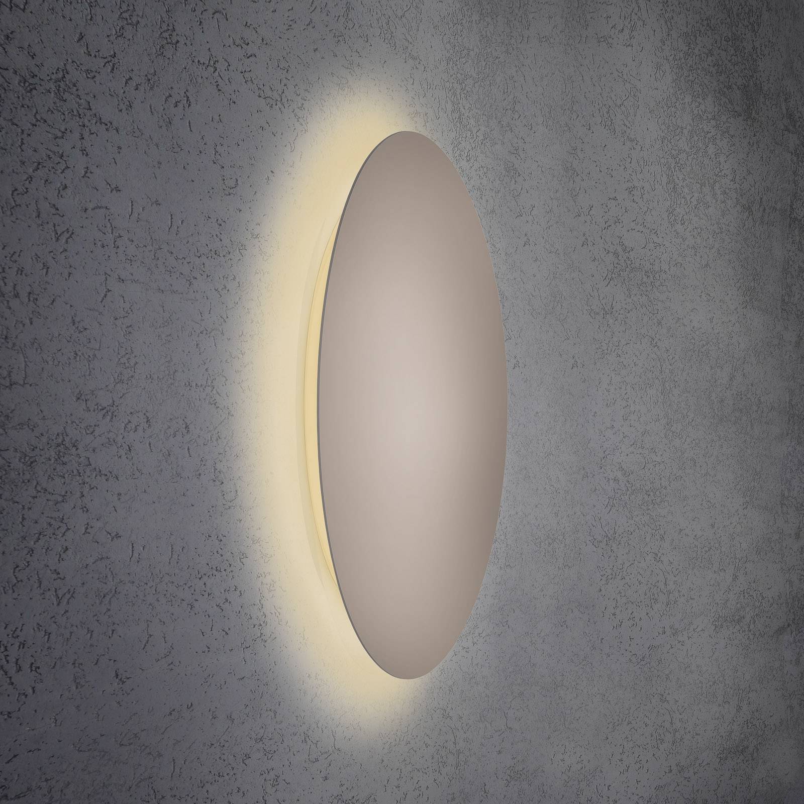 Escale Blade -LED-seinävalaisin, taupe, Ø 79 cm