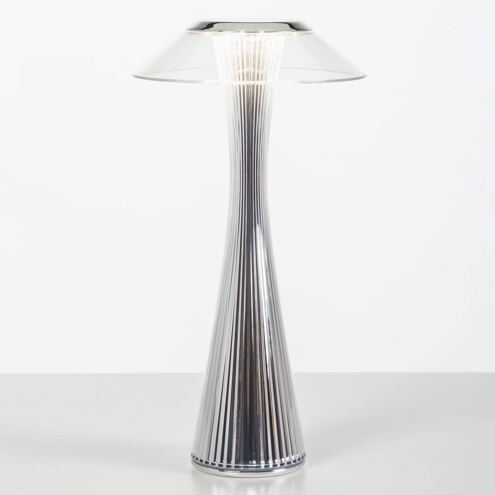 Kartell Space -design-LED-pöytälamppu, kromi