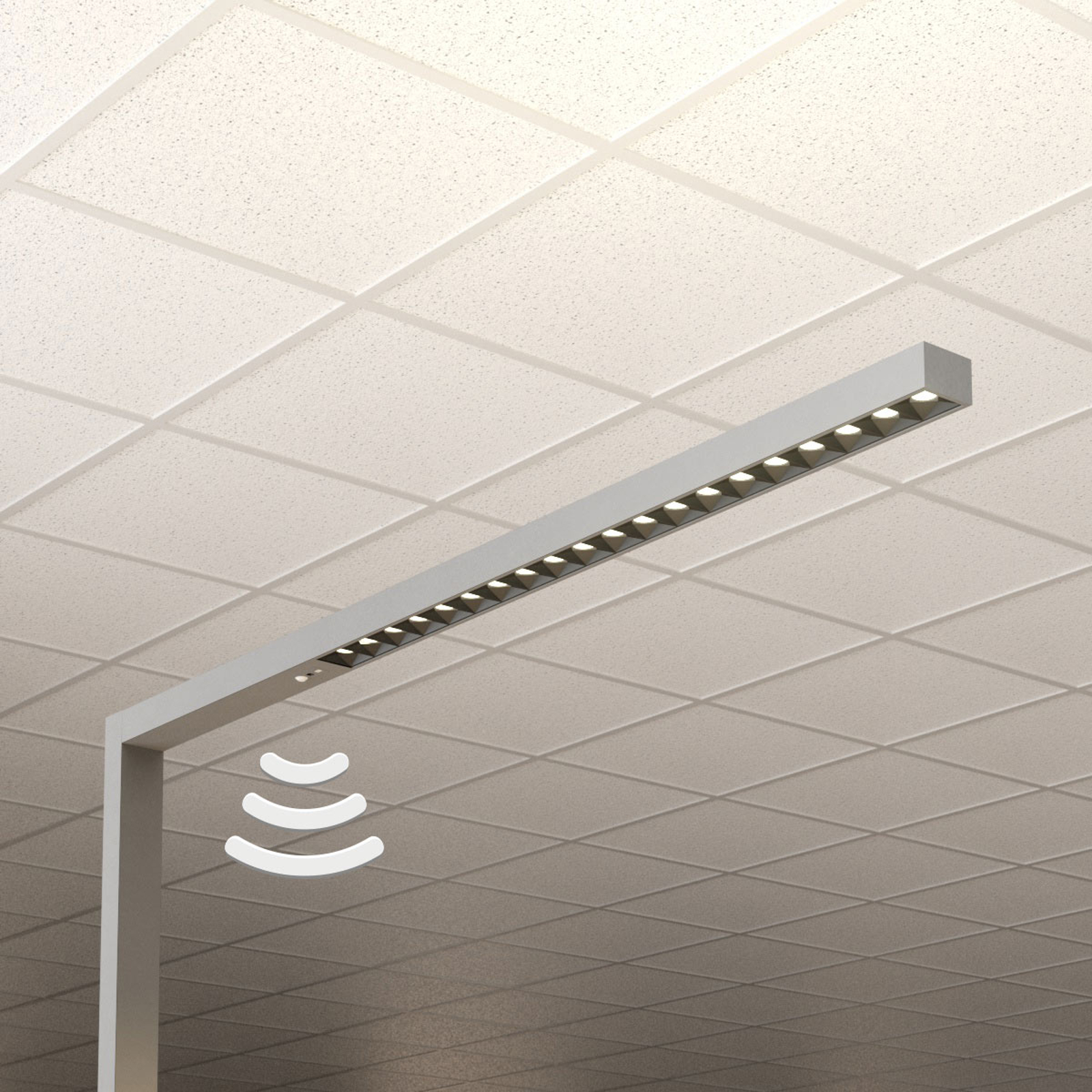 Toimiston LED-lattiavalaisin Laris, hopea, 4 000 K