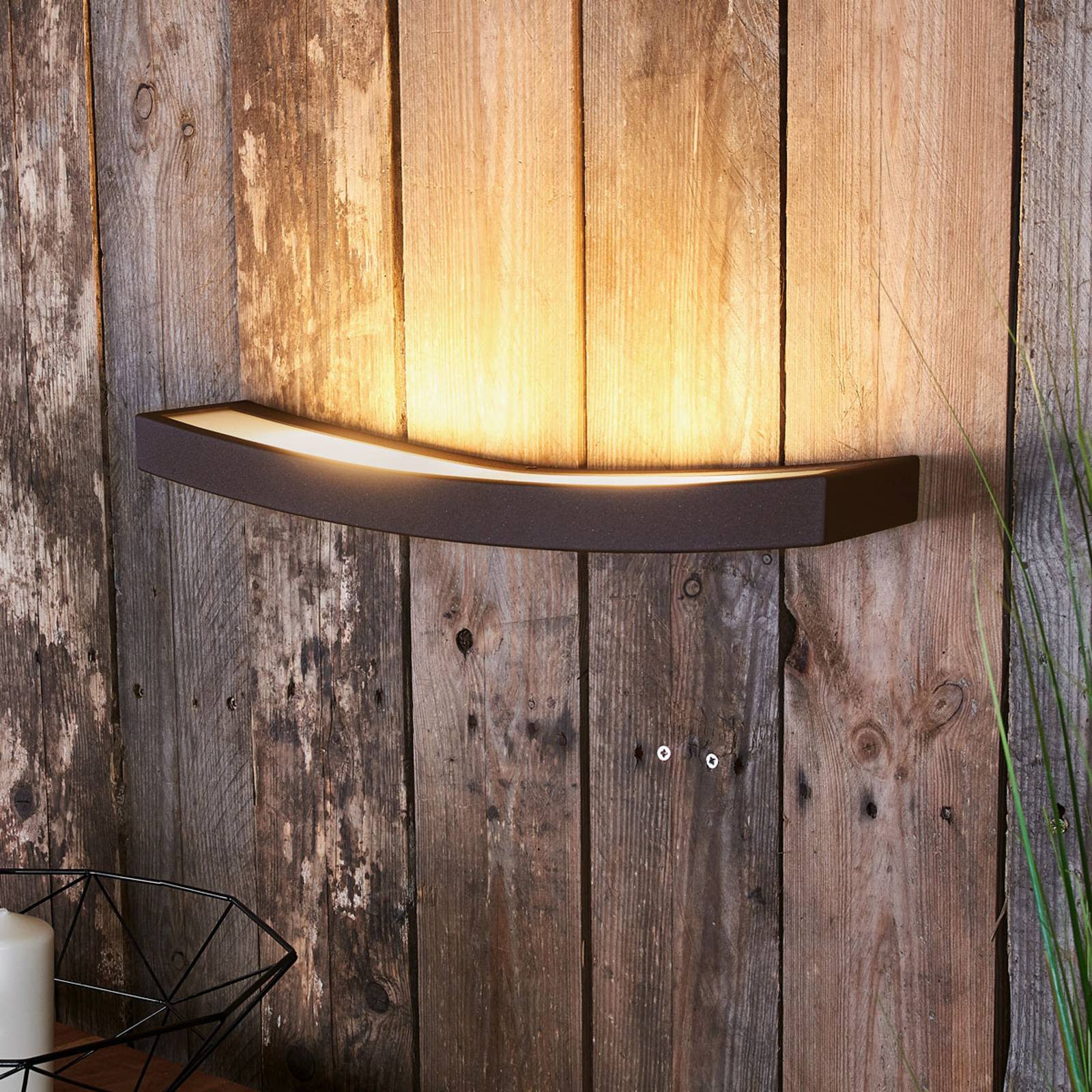 LED-seinälamppu Dolce, ruoste, leveys 50 cm