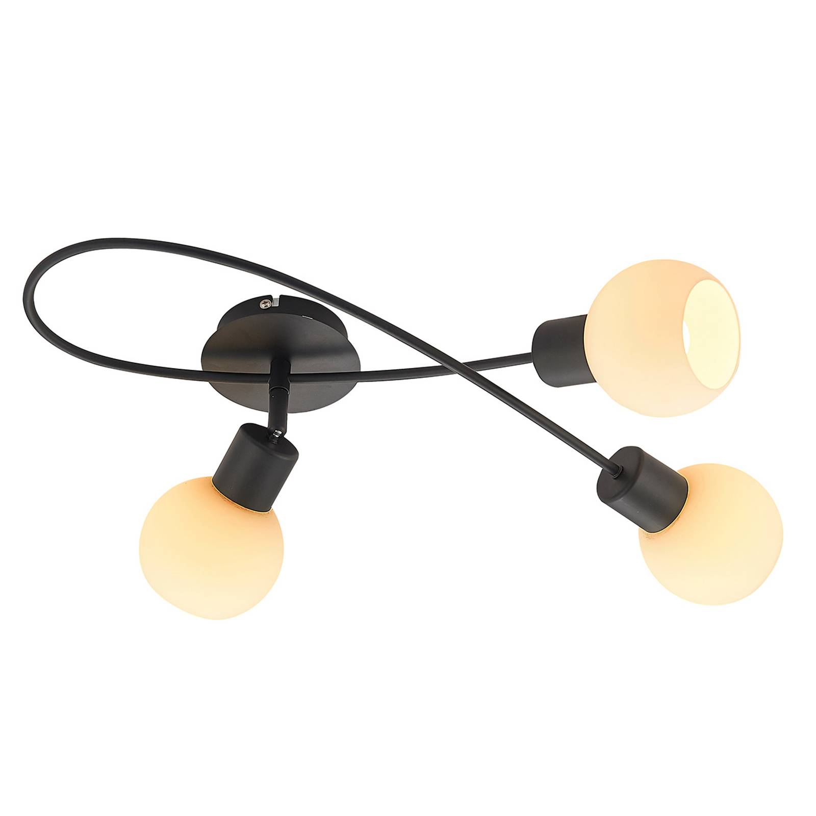 Lindby LED -kattovalaisin Elaina, 3-lamp. musta