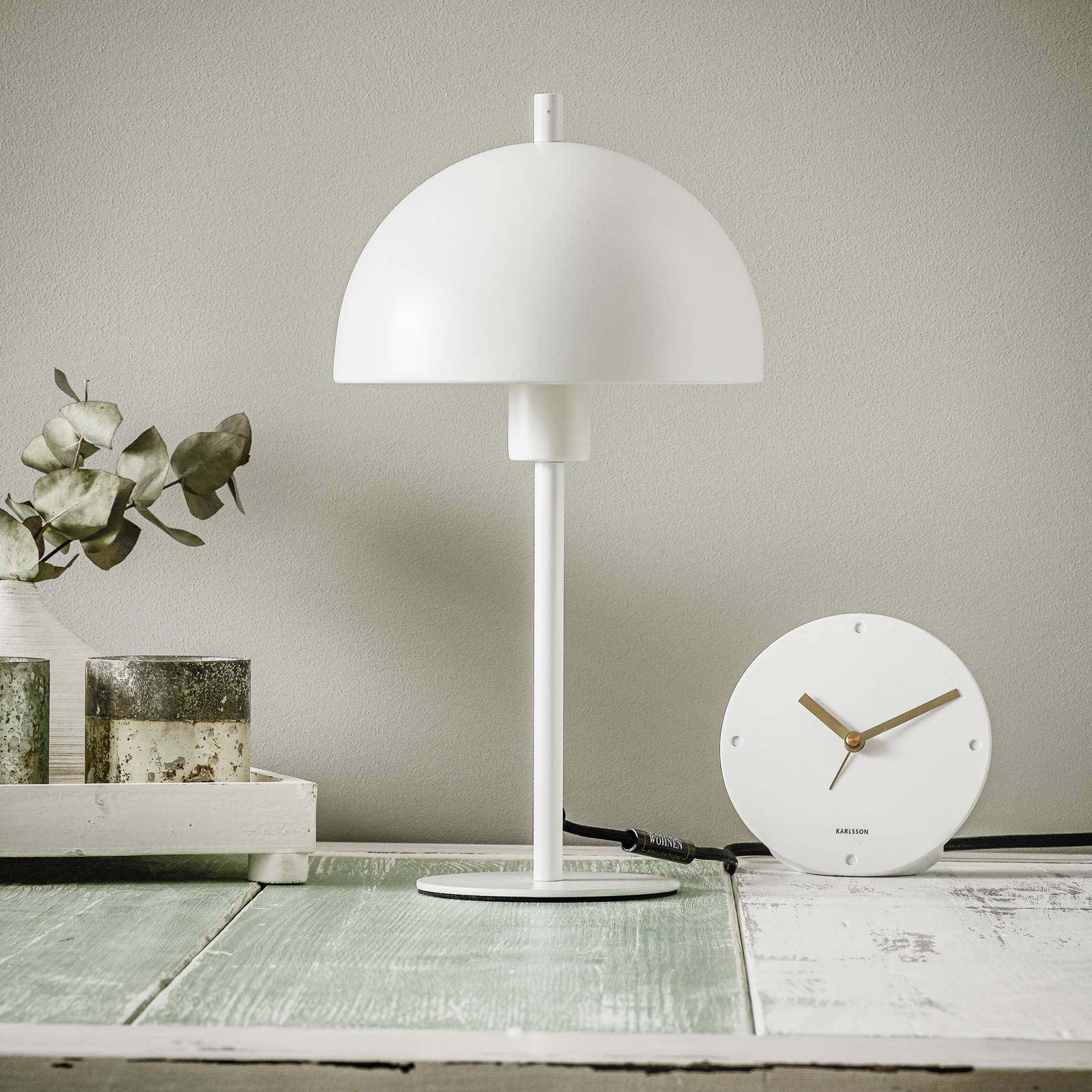 Schöner Wohnen Kia -pöytälamppu valkoinen, 34 cm