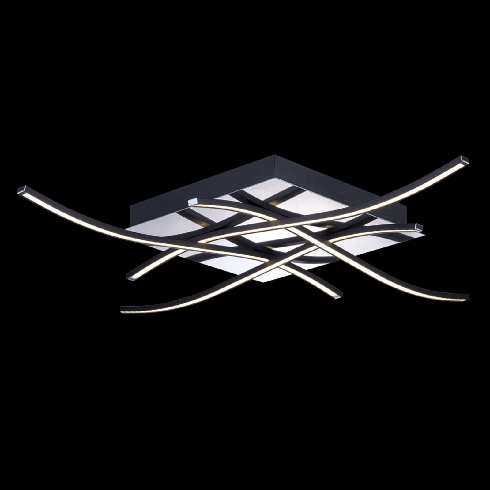 LED-kattovalaisin Spiner, musta, 61 x 61 cm