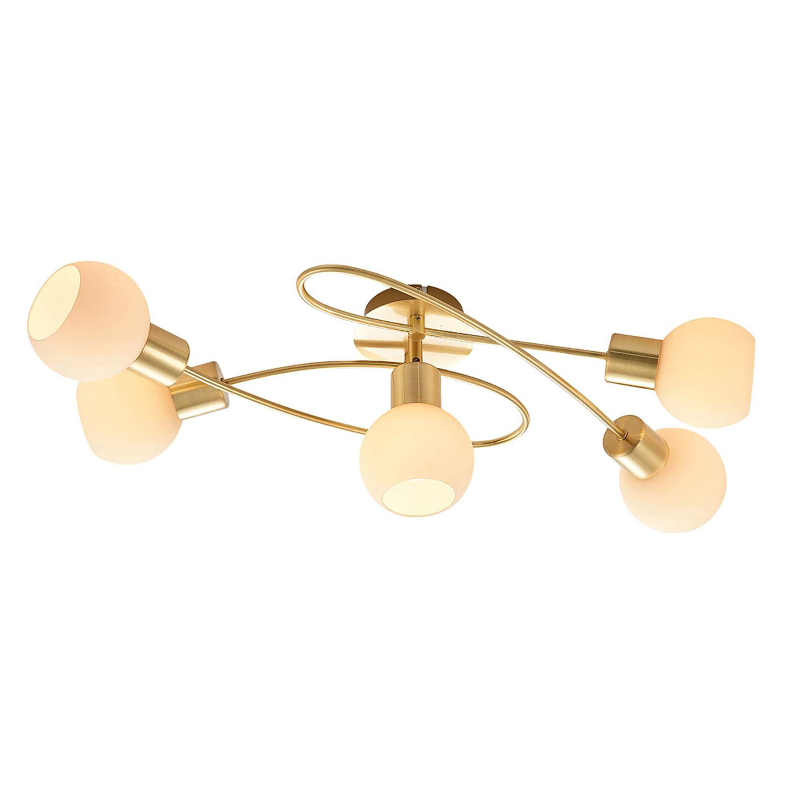 Lindby-LED-kattovalaisin Elaina, 5-lamp. messinki