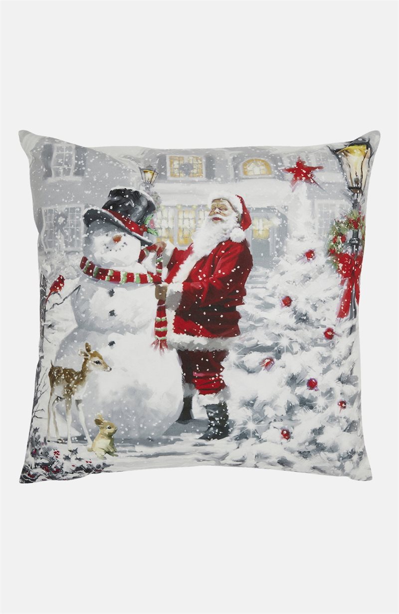 Julkväll tyynynpäällinen joulupukki/lumiukko
