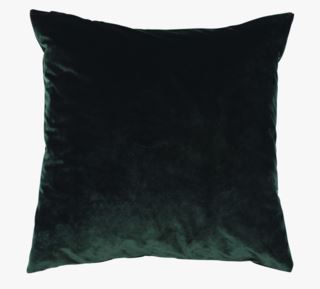 Mali velour koristetyyny tummanvihreä