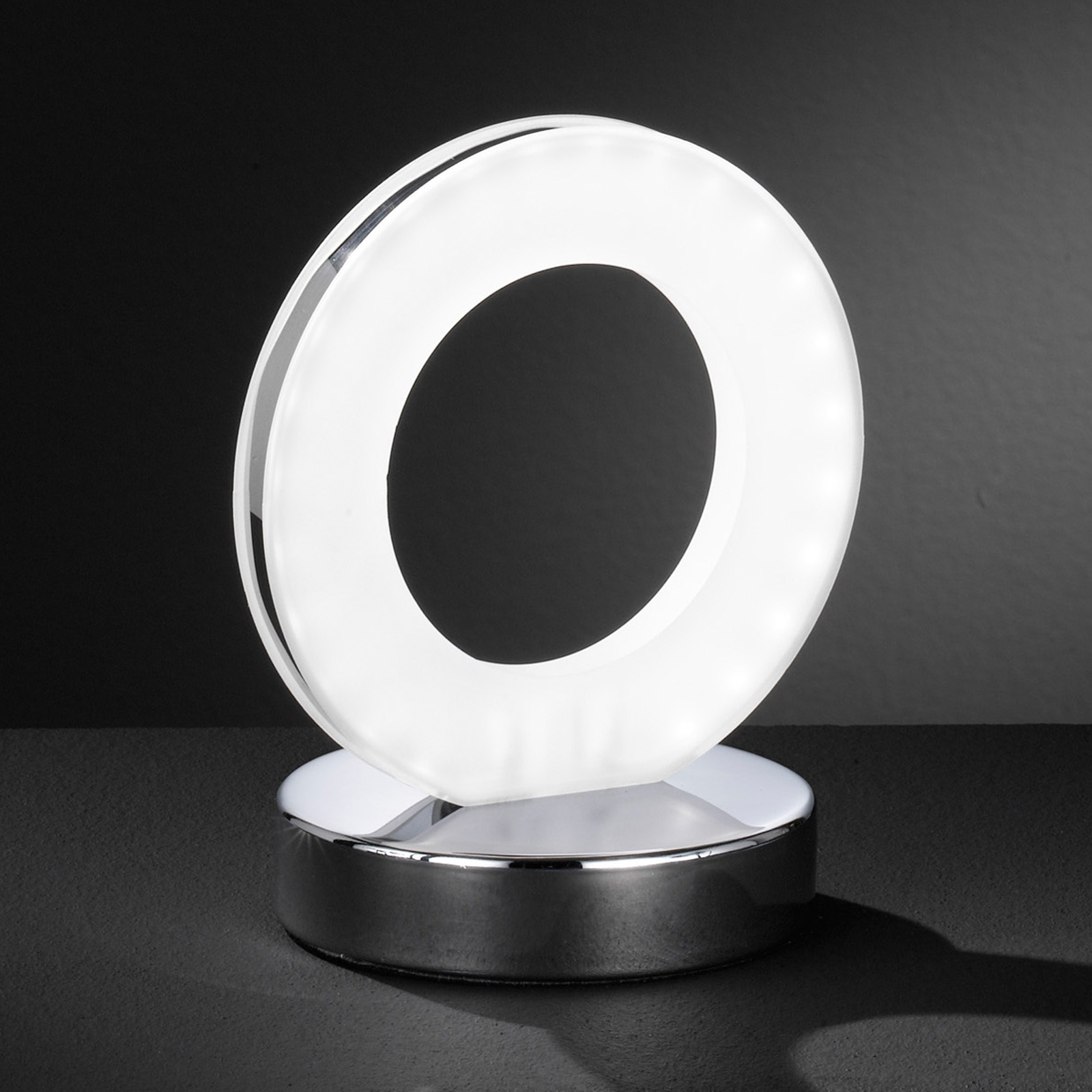 Renkaanmuotoinen LED-pöytälamppu Ole