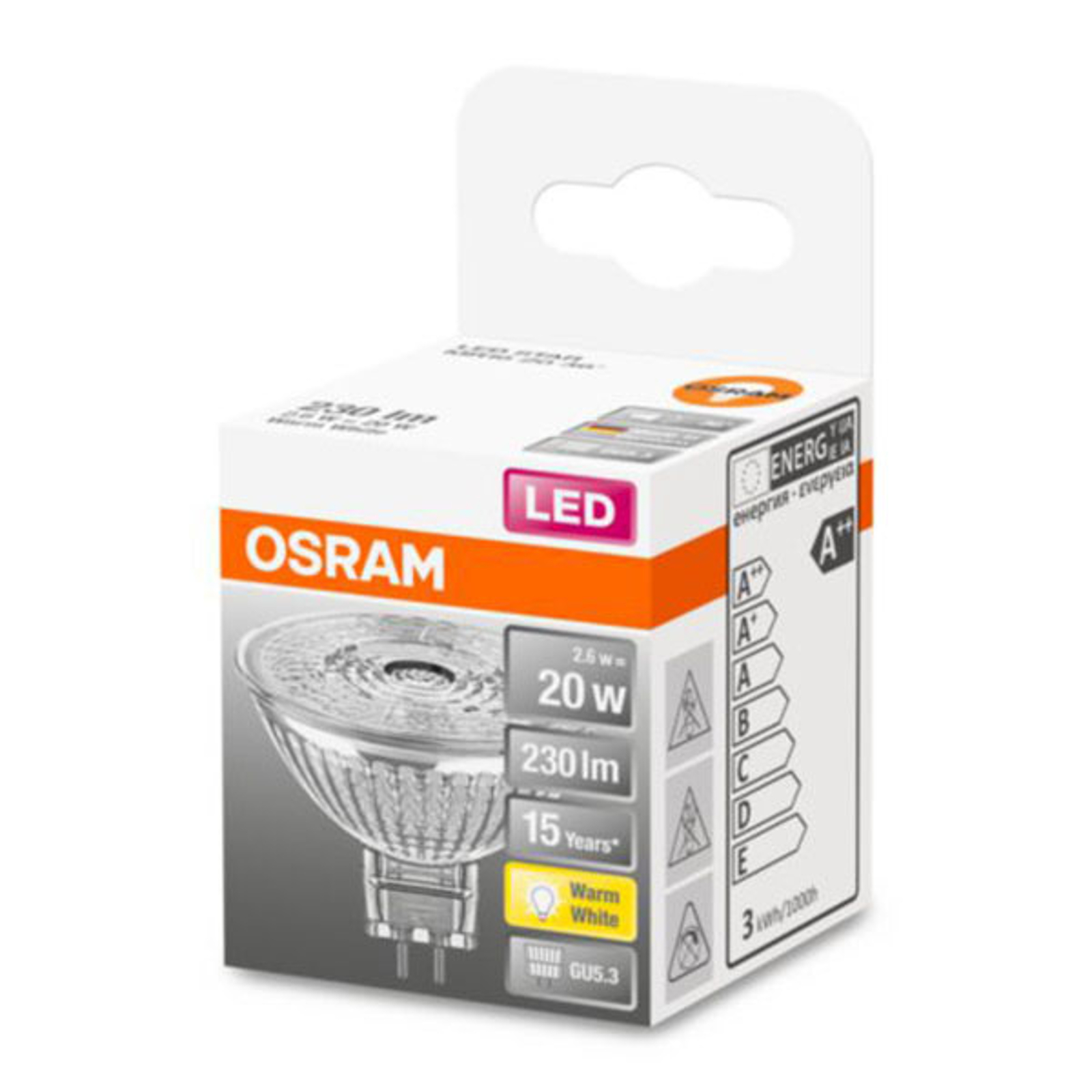 Osram-LED-lasi-heijastin Star GU5,3 2,6W 2 700 K