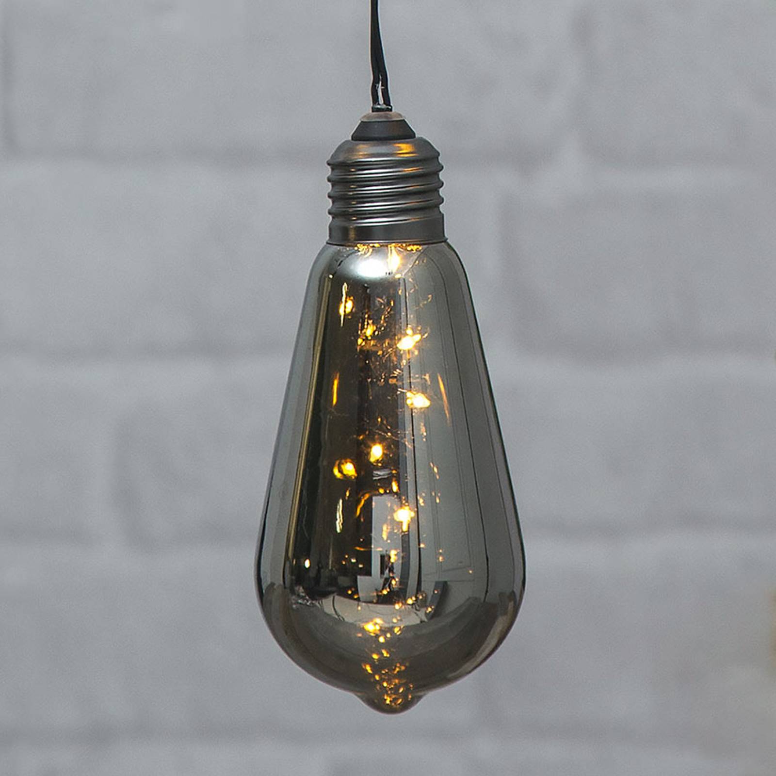Glow-vintage-LED-koristevalo ajastimella, savu