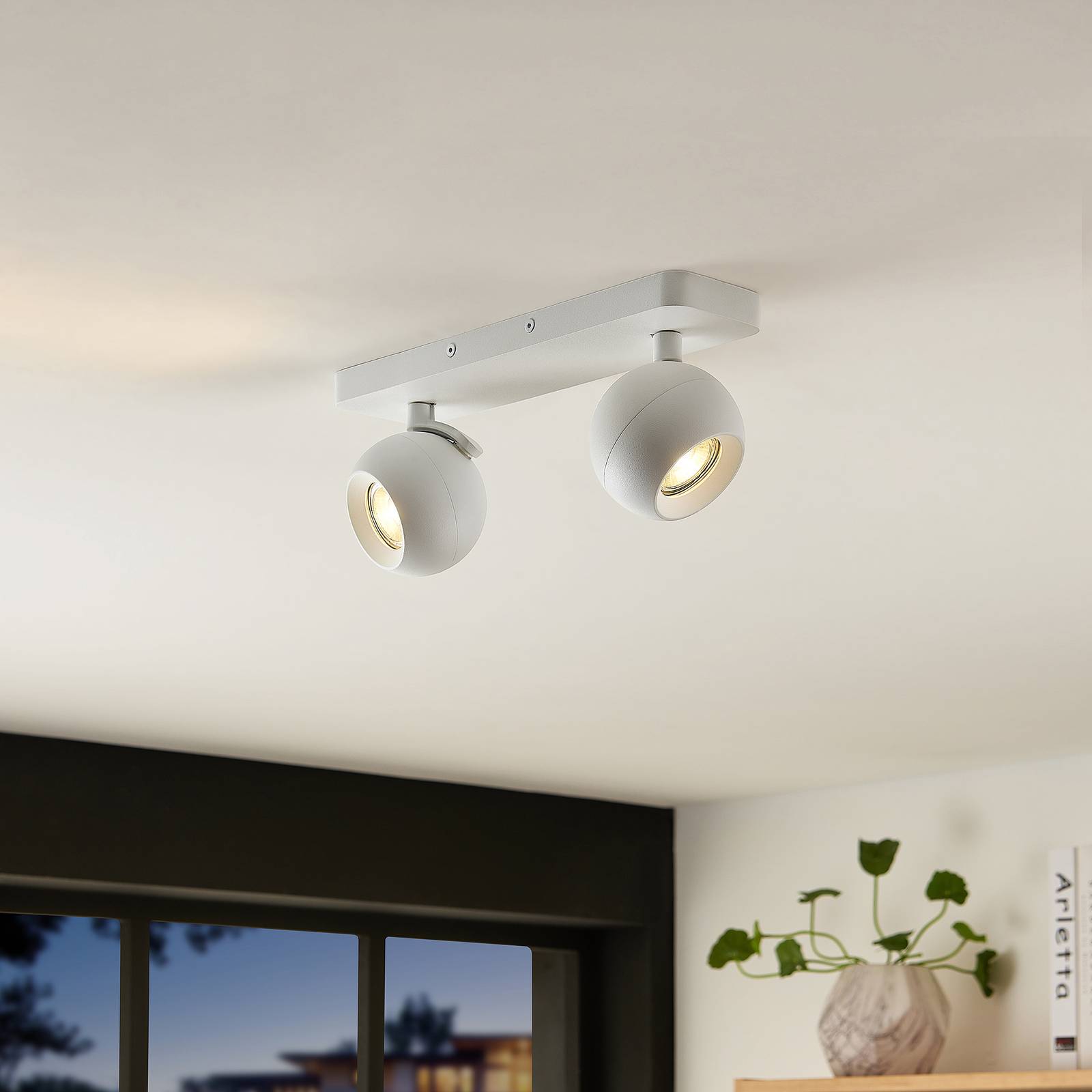 Arcchio Renko -kattospotti, 2-lamp. valkoinen